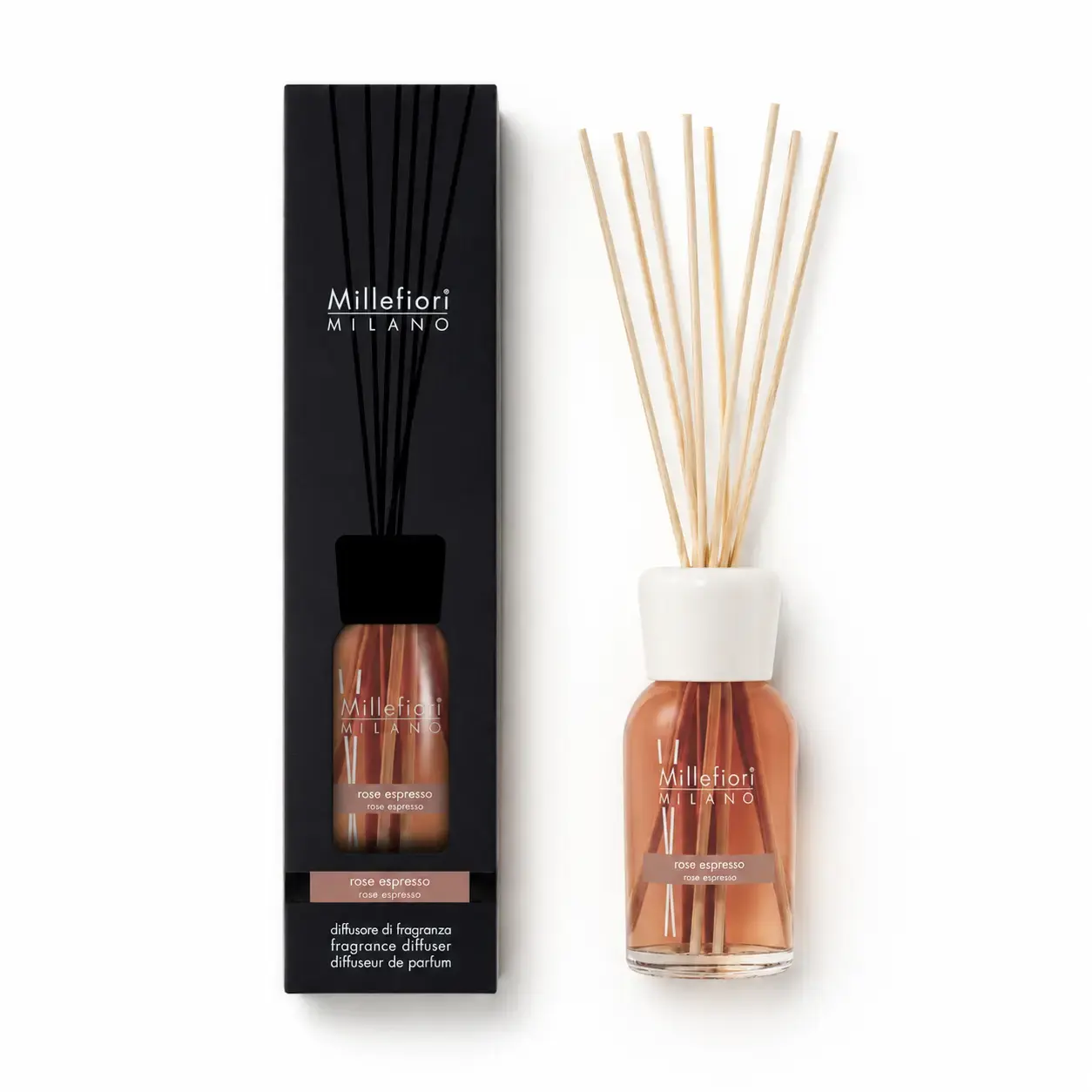 Tayoqchali diffuzor MILLEFIORI Rose Espresso 100 ml