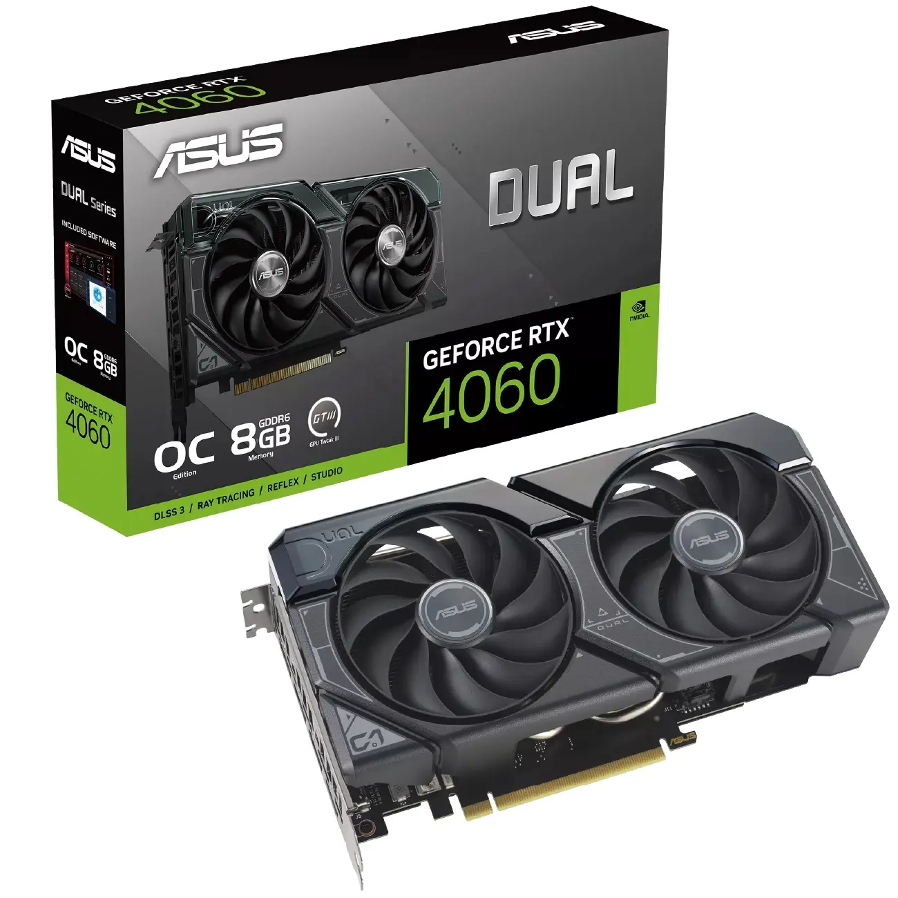 Видеокарта Zotac - 8GB GeForce RTX4060Ti DUAL OC GDDR6X 128bit HDMI