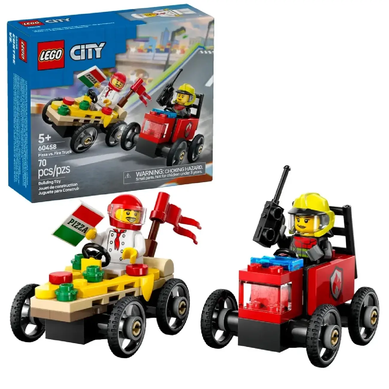 Конструктор LEGO City “Гонка: пицца против пожарной машины” 60458