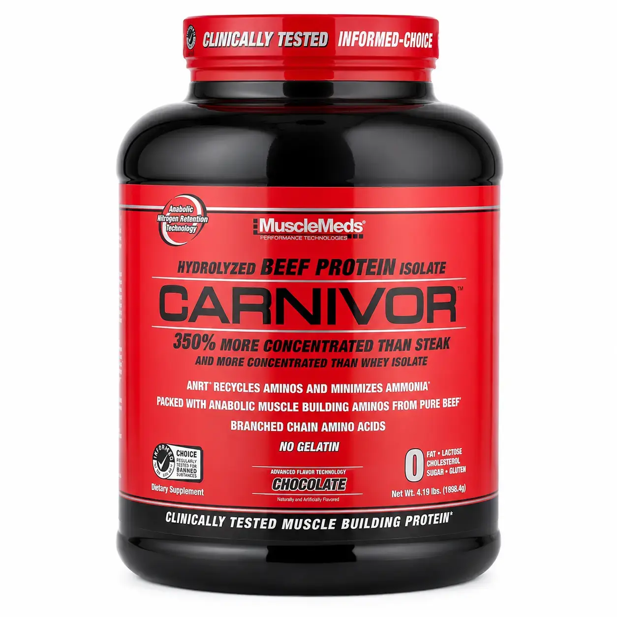 Гидролизованный изолят говяжьего белка MuscleMeds Carnivor Beef Protein Chocolate, 1898,4 г
