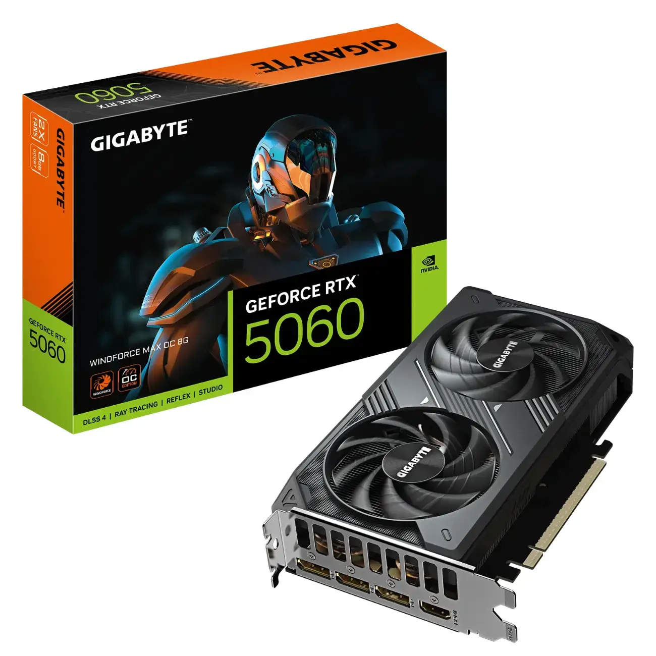 Видеокарта Gigabyte - 8GB GeForce RTX5060 WINDFORCE MAX OC GV-N5060WF2MAX OC-8GD