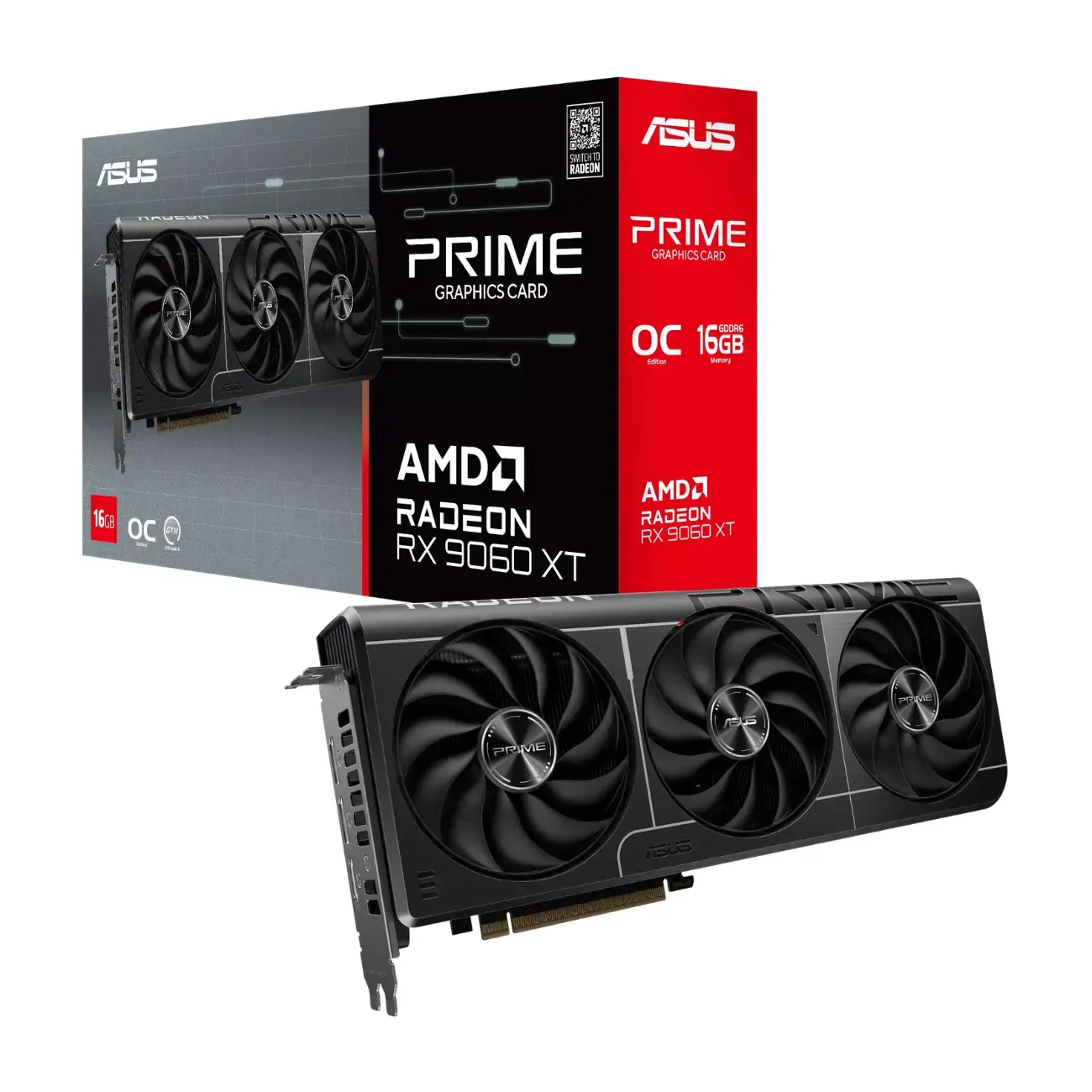 Видеокарта ASUS - 16GB Radeon RX9060XT Prime OC Edition GDDR6 (90YV0LF1-M0NA00)