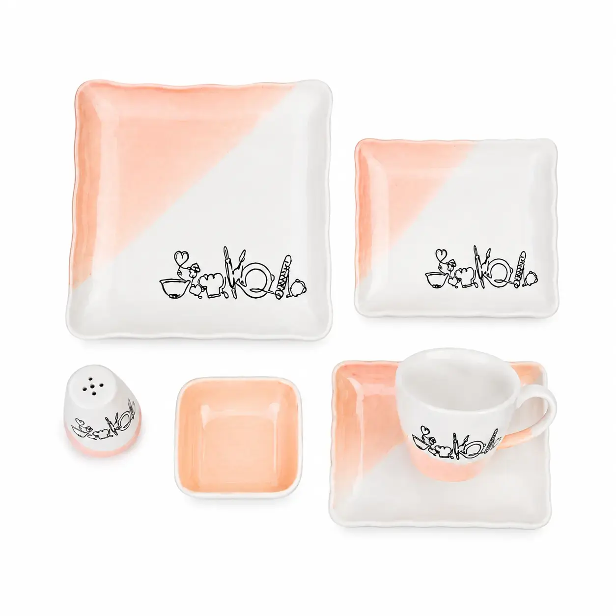 Nonushta uchun to’plam Schafer Sun Breakfast Set 32 ta Pink buyumlari