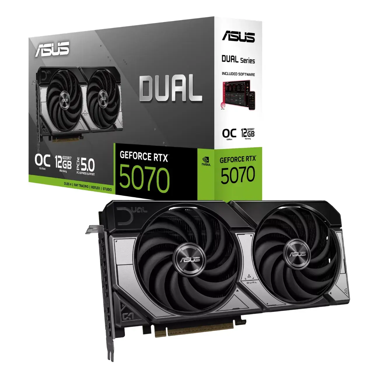 Видеокарта ASUS - 12GB GeForce RTX5070 DUAL OC GDDR7 (90YV0M17-M0NA00)