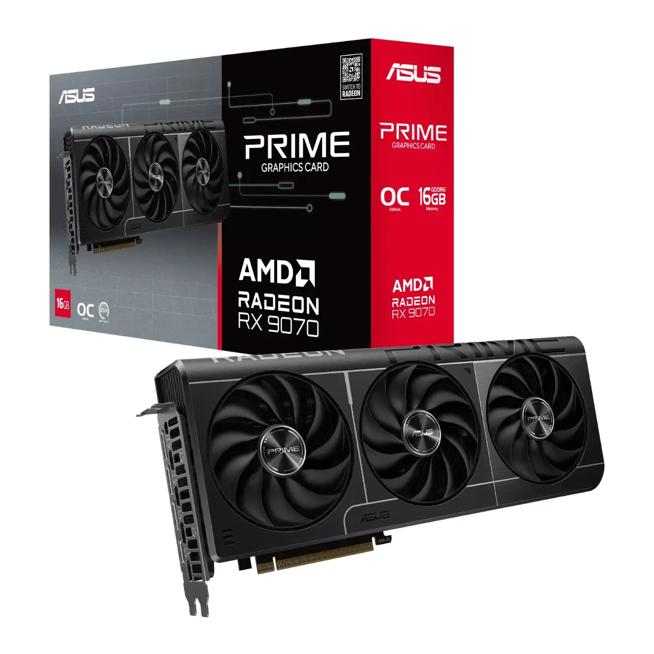 Видеокарта ASUS - 16GB Radeon RX9070 Prime OC Edition GDDR6 (90YV0LI1-M0NA00)