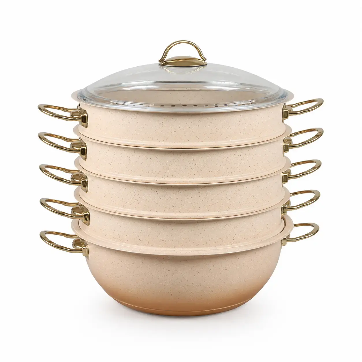 Пароварка OMS Steel Steamer Set 28 см 5,8 л 6091C Cream
