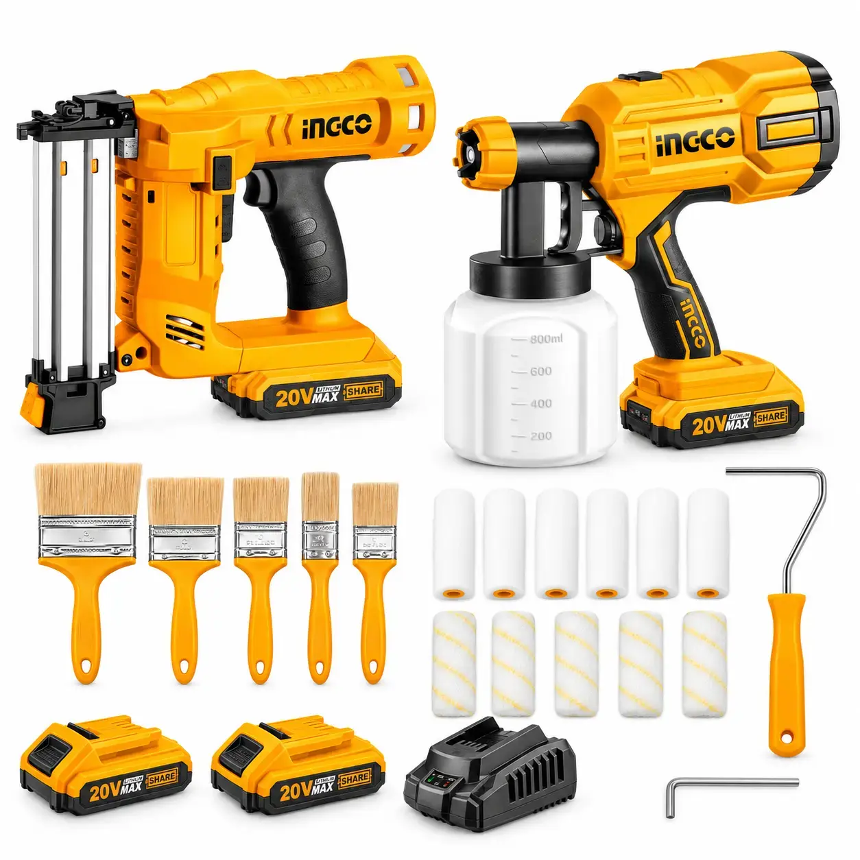 Набор аккумуляторных инструментов INGCO COSLI23016, 20 В, 2 шт