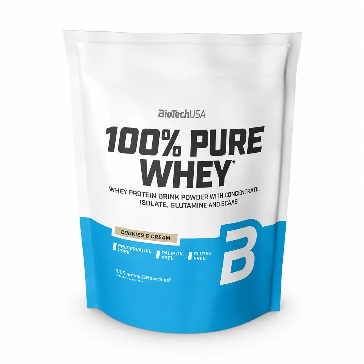 Zardob proteini 100% Pure Whey BioTechUSA (Cookies & Cream) 1000 g (35 srv)