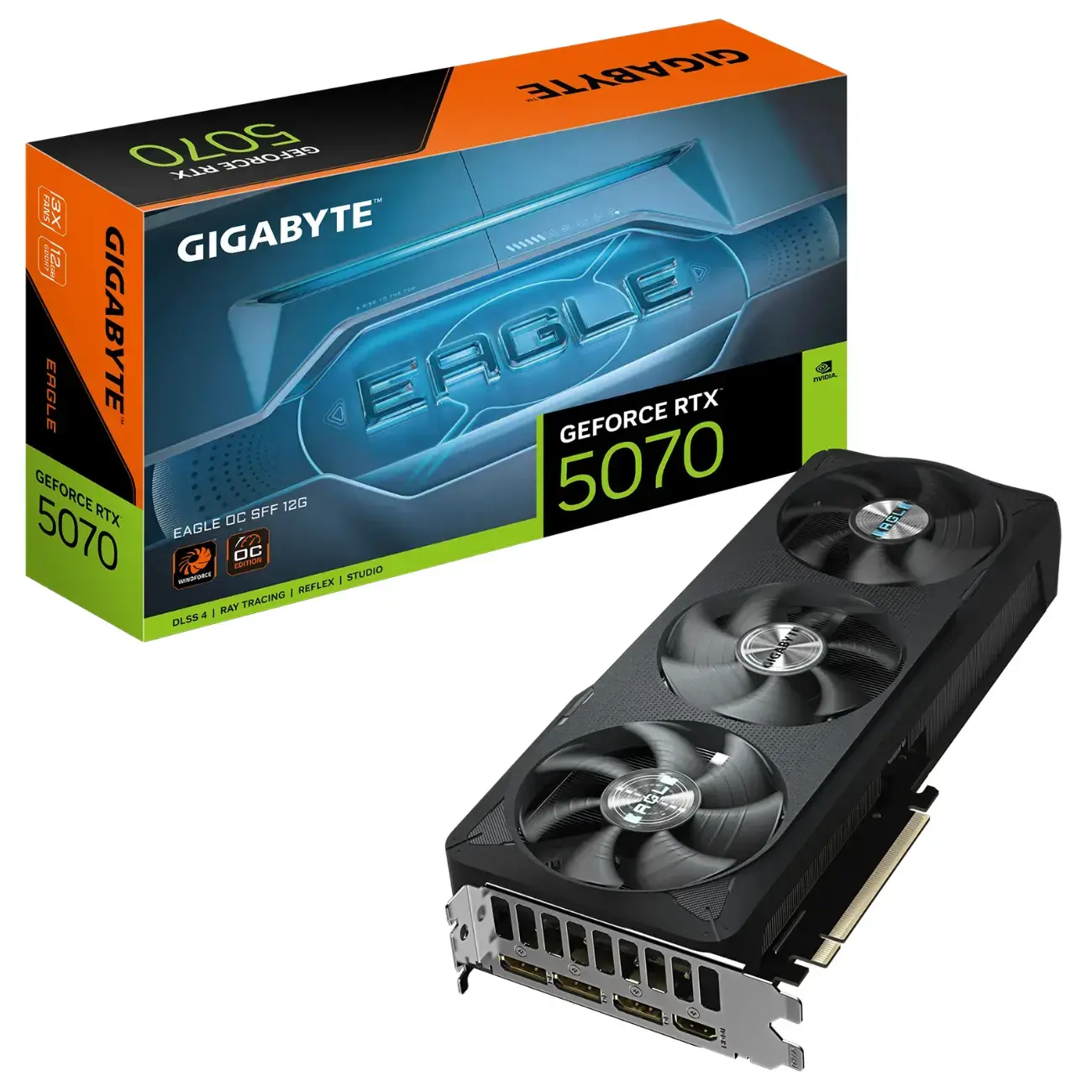 Видеокарта Gigabyte - 12GB GeForce RTX5070 EAGLE OC SFF GV-N5070EAGLE OC-12GD