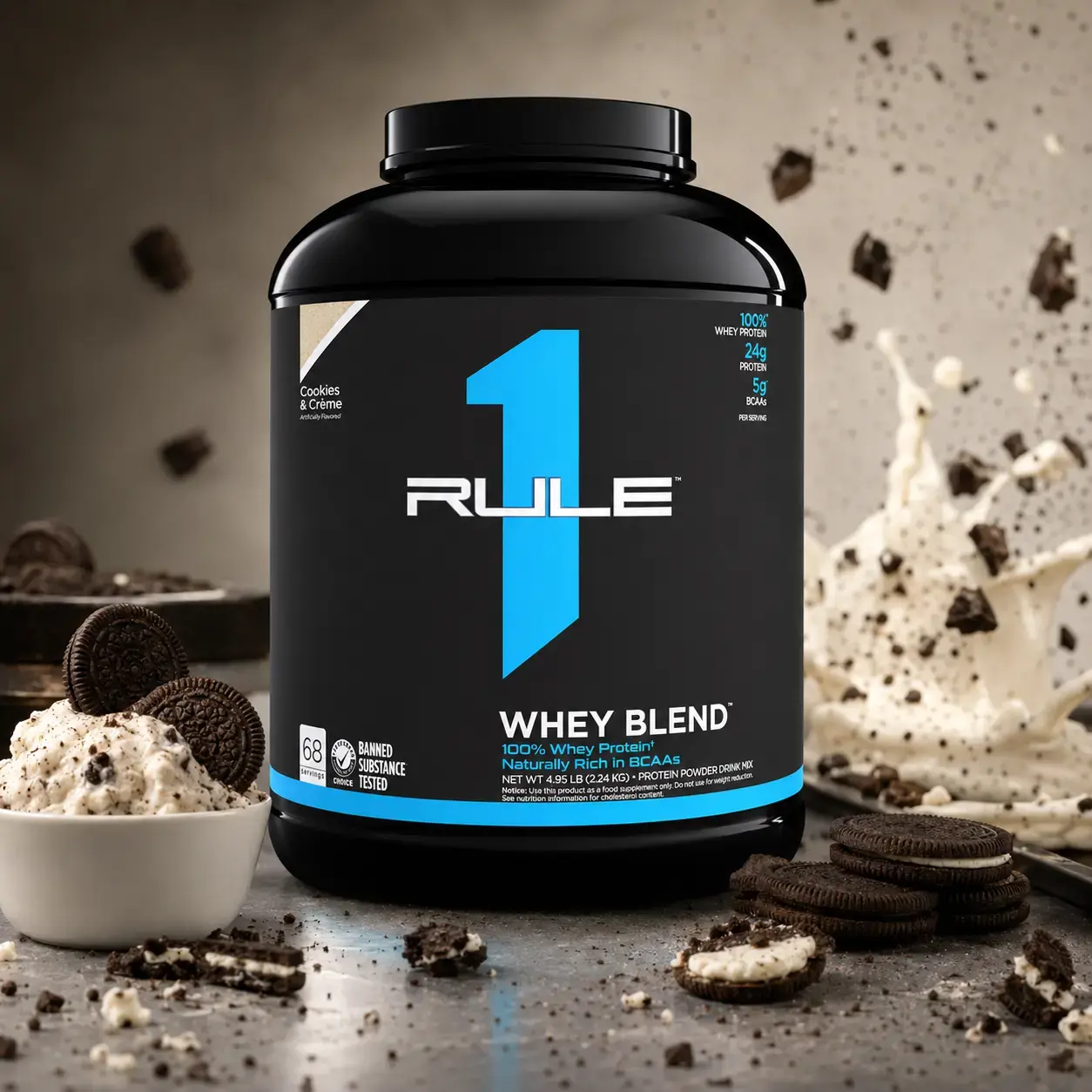 Ko’p komponentli zardobli protein Rule 1 R1 Whey Blend Cookies & Crème, 2,24 kg