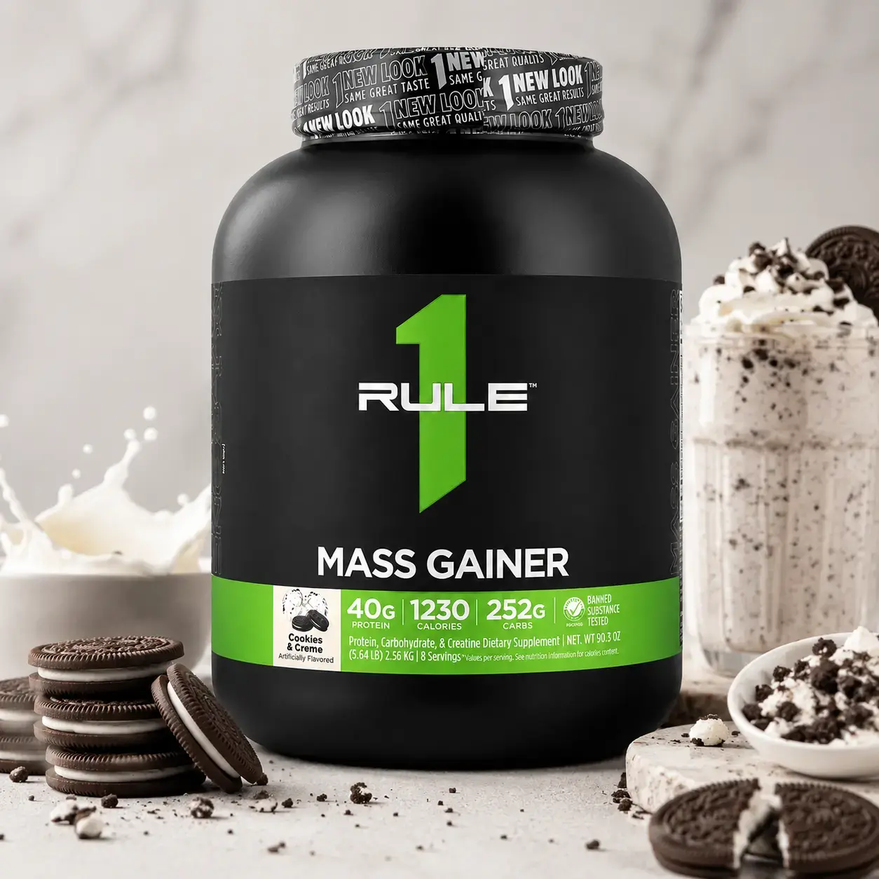 Geyner Mass Gainer Rule1 (Cookies & Creme) 2.56 kg (5.64 lb)