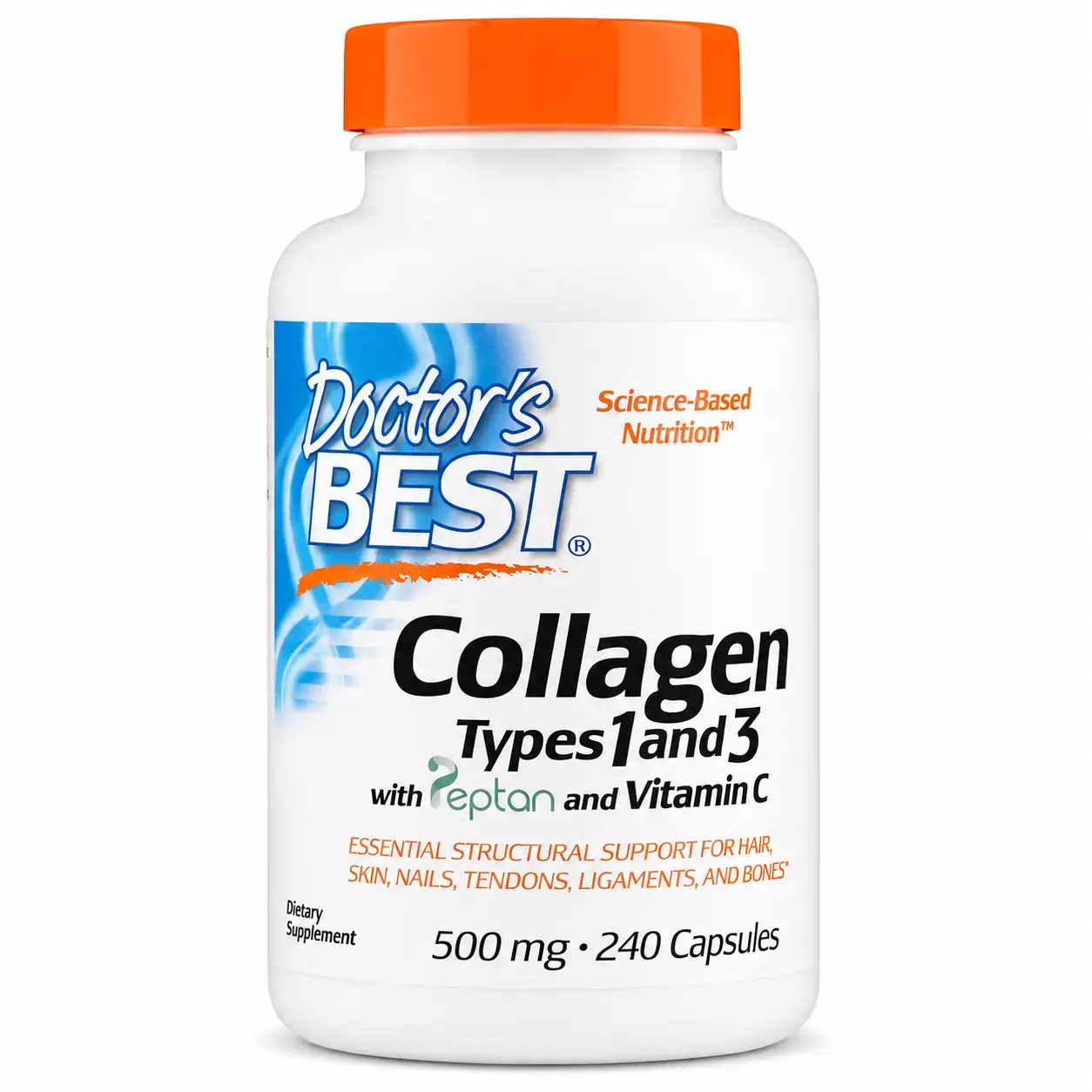 БАД Doctor‘s Best Collagen Types 1 & 3 with Peptan® and Vitamin C, 240 Capsules