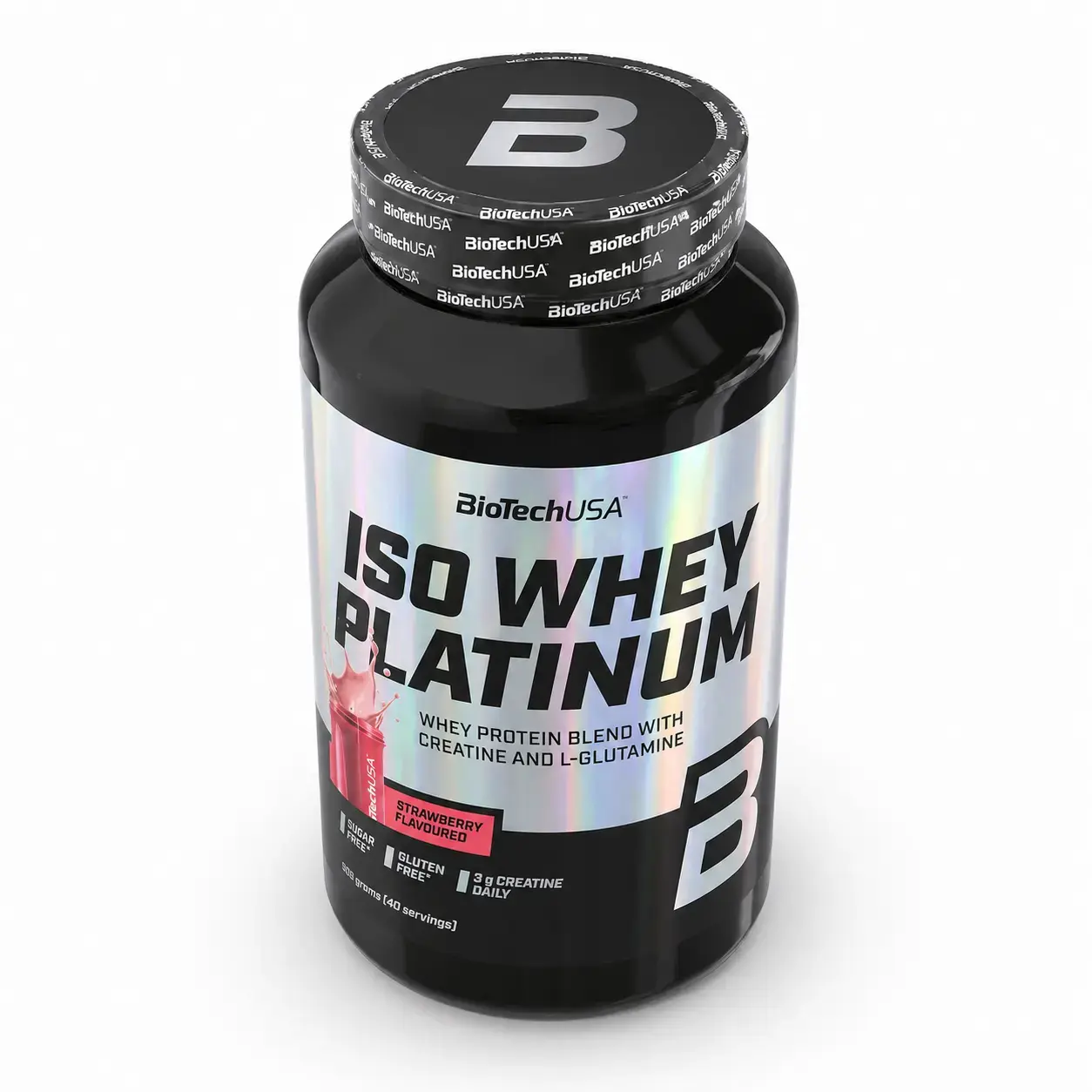Zardobli protein izolati Iso Whey Platinum BioTechUSA (Strawberry) 908 g