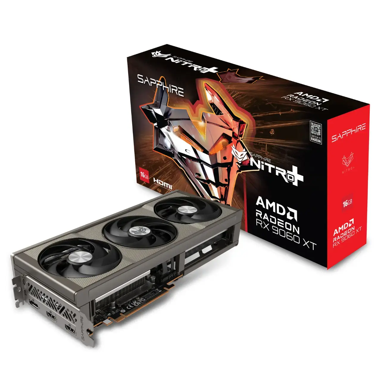 Видеокарта Sapphire - 16GB NITRO+ AMD RADEON RX9060XT Gaming OC HDMI/DP (11350-01-20G)