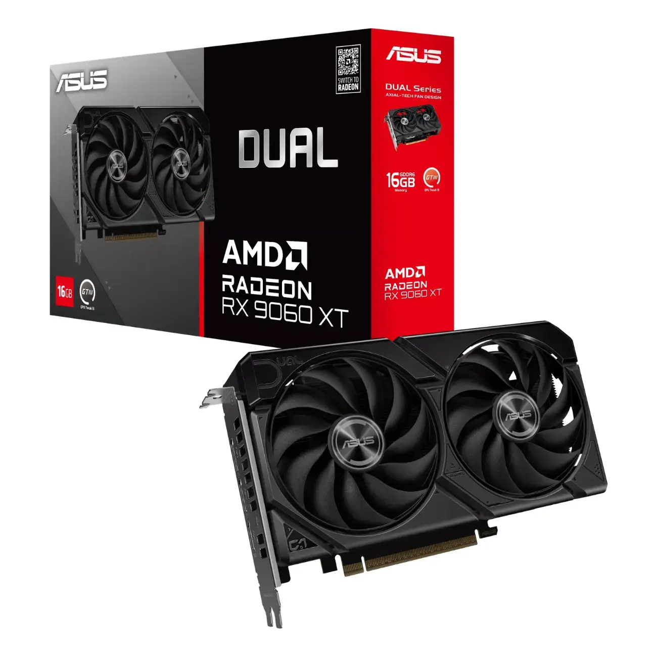 Видеокарта ASUS - 16GB Radeon RX9060XT DUAL GDDR6 (90YV0LG2-M0NA00)