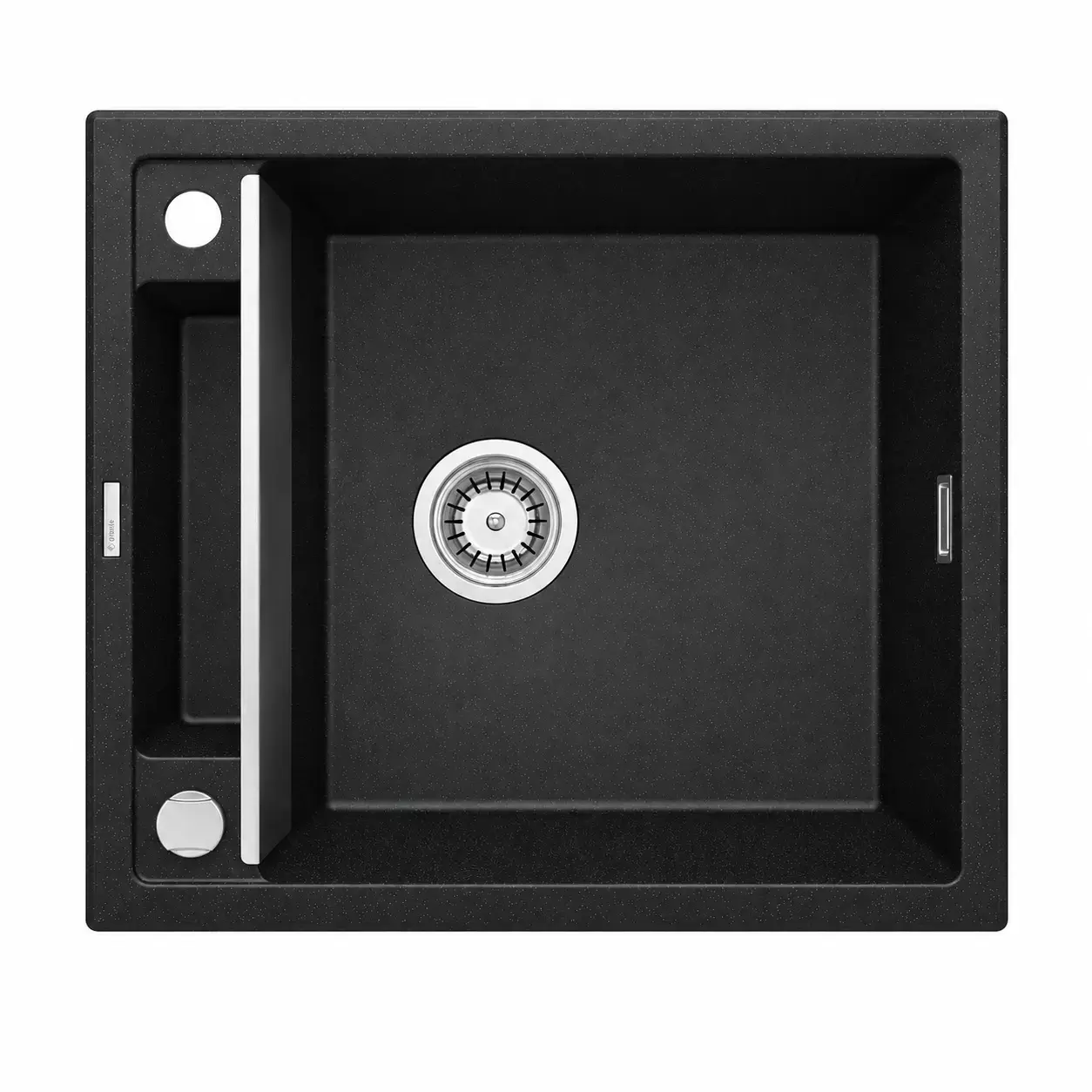 Мойка кухонная Deante Magnetic, гранит, квадрат, без крыла, 560х500х219мм, чаша - 1, врезная, металлик