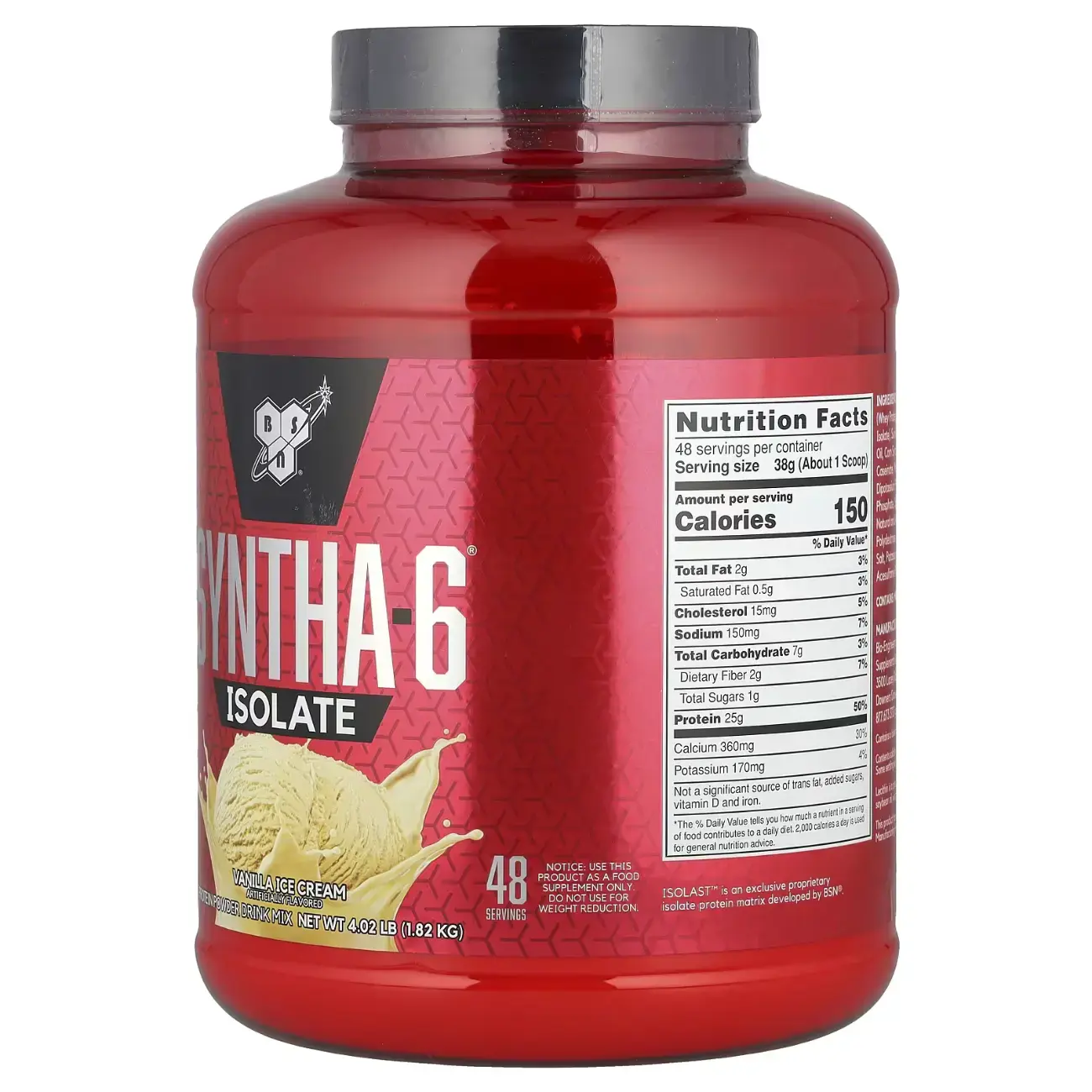 Protein aralashmasi Syntha-6 Isolate BSN (Vanilla Ice Cream) 4.02 lb (1.82 kg)