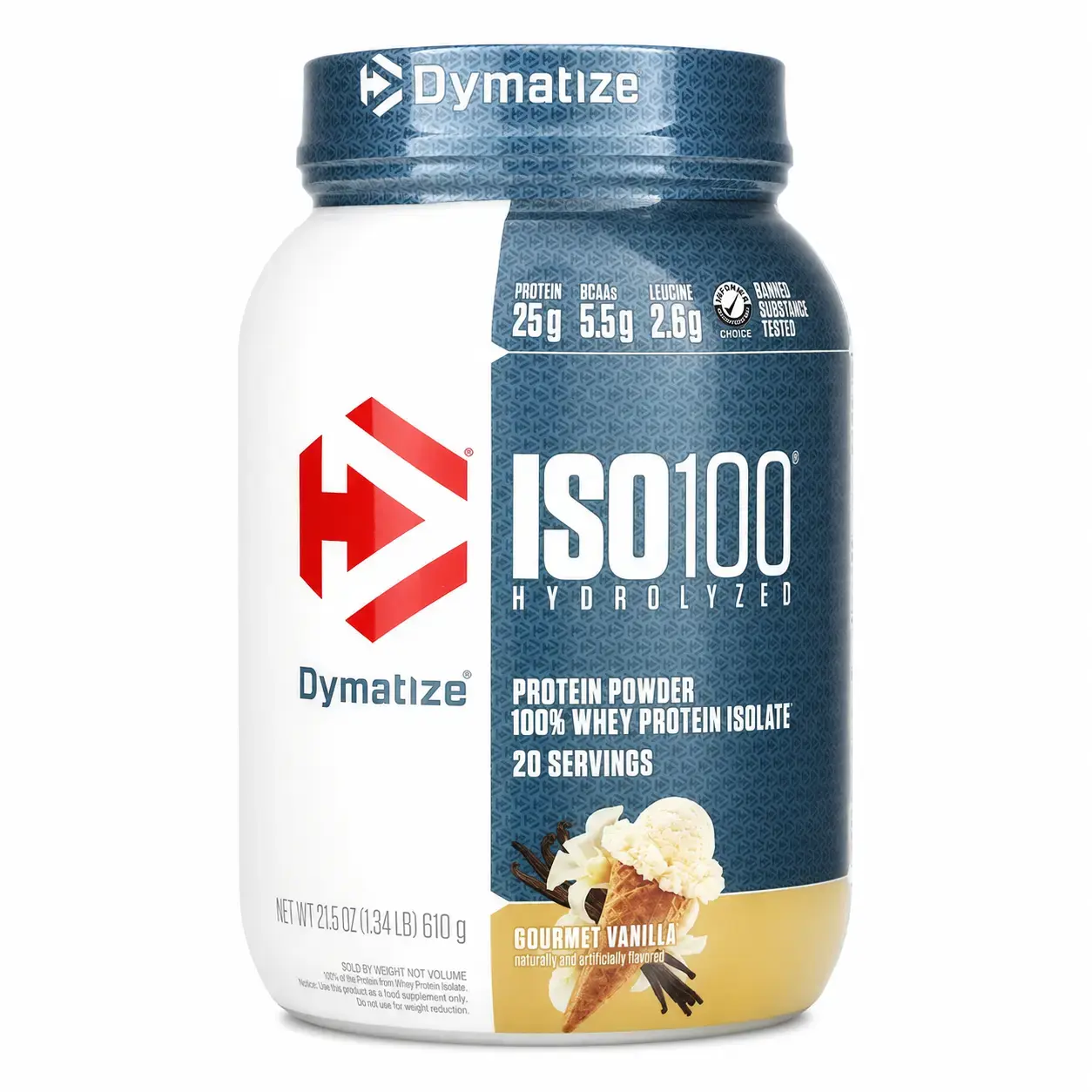Гидролизованный сывороточный протеин ISO 100 Hydrolyzed Dymatize (Gourmet Vanilla) 1.34 lb (610 g)