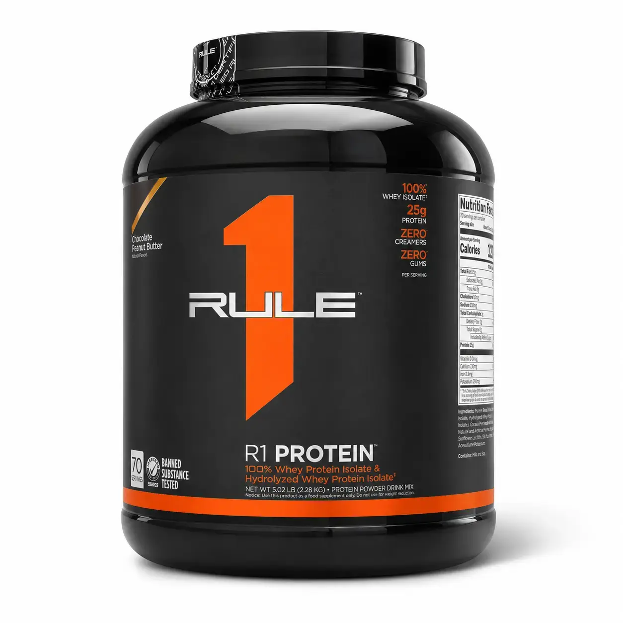 Zardobli protein izolati R1 Protein Whey Isolate Rule 1 (Chocolate Peanut Butter) 5.02 lb (2.28 kg )