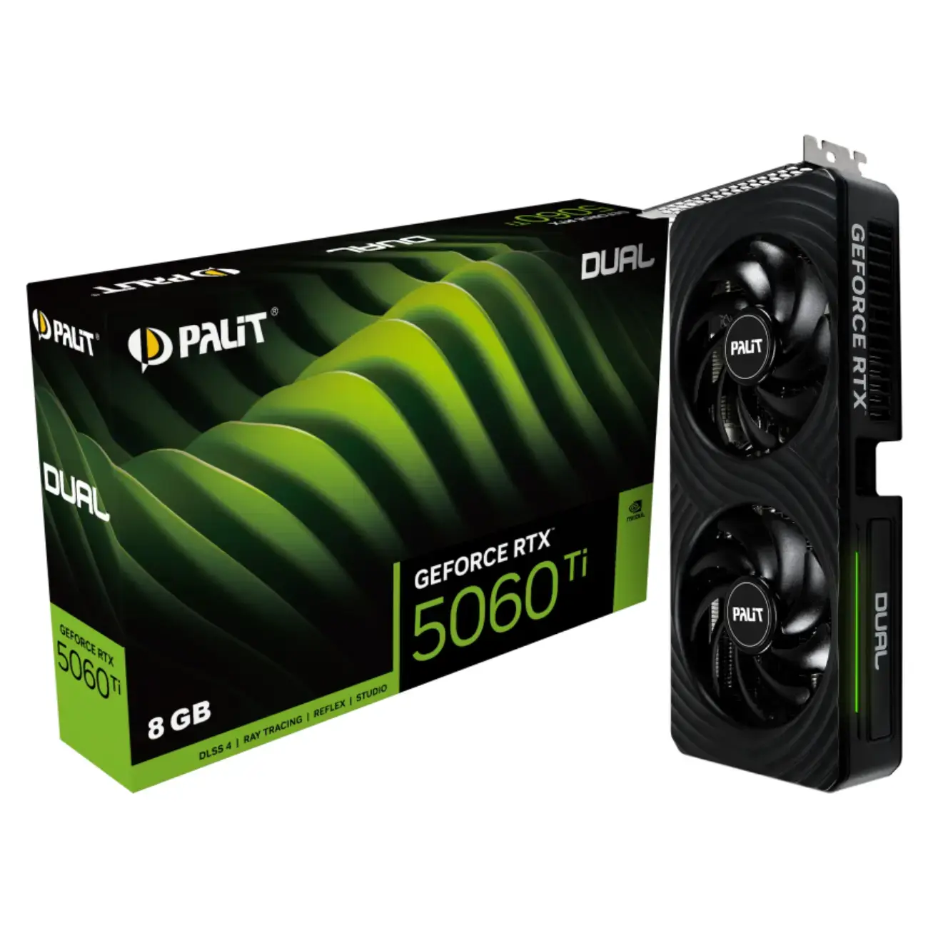 Видеокарта Palit - 8GB GeForce RTX5060Ti DUAL GDDR7 128bit 3-DP HDMI (NE7506T019P1-GB2062D)