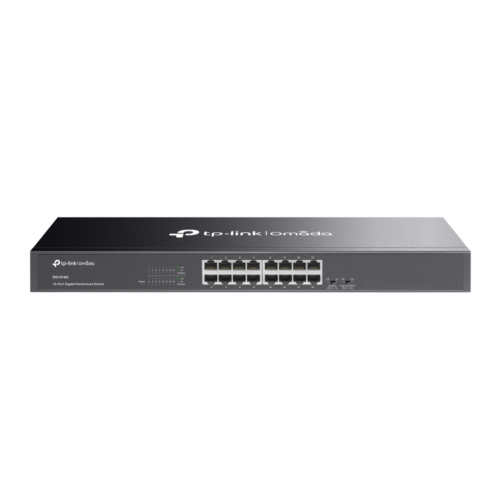 Коммутатор TP-LINK DS1016G Omada 16-Port Gigabit Unmanaged Rackmount Switch