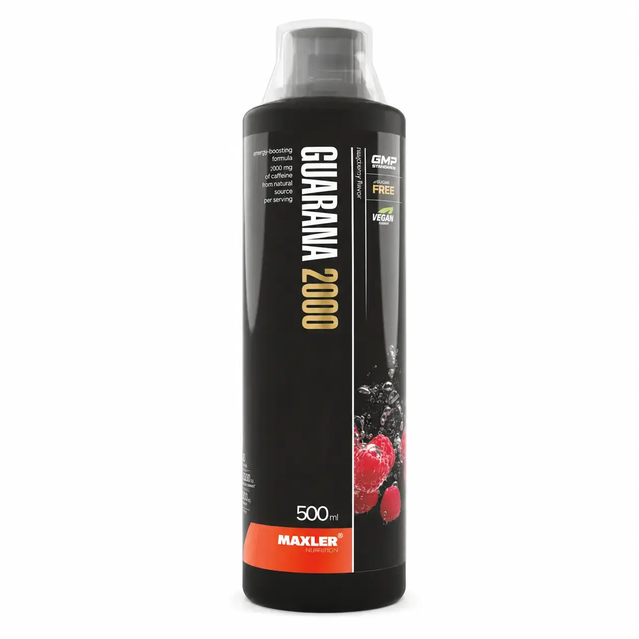 Sport uchun energetik ichimlik Guarana 2000 Maxler (Raspberry) 500 ml