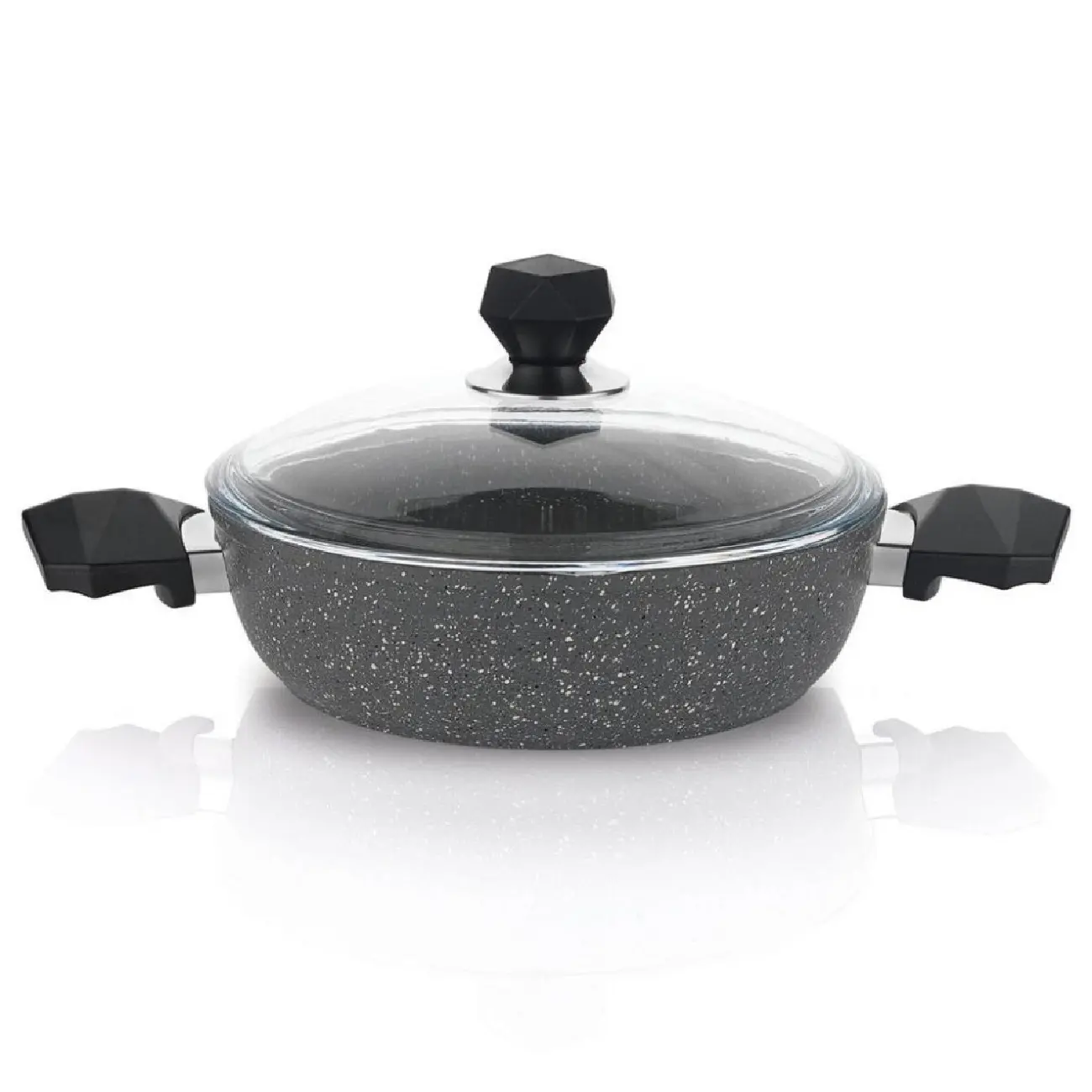 Кастрюля Schafer Wesen Granite Shallow Pot-30 cm Grey