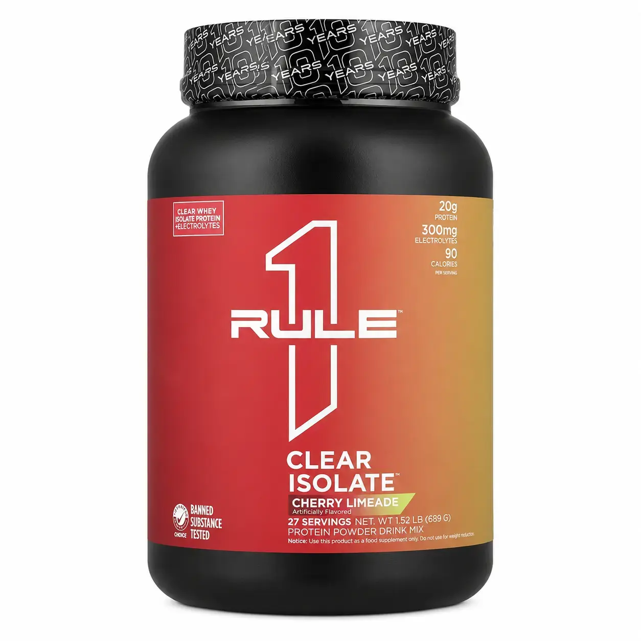Сывороточный протеин Rule 1 Clear Whey Isolate 689 g Cherry Limeade