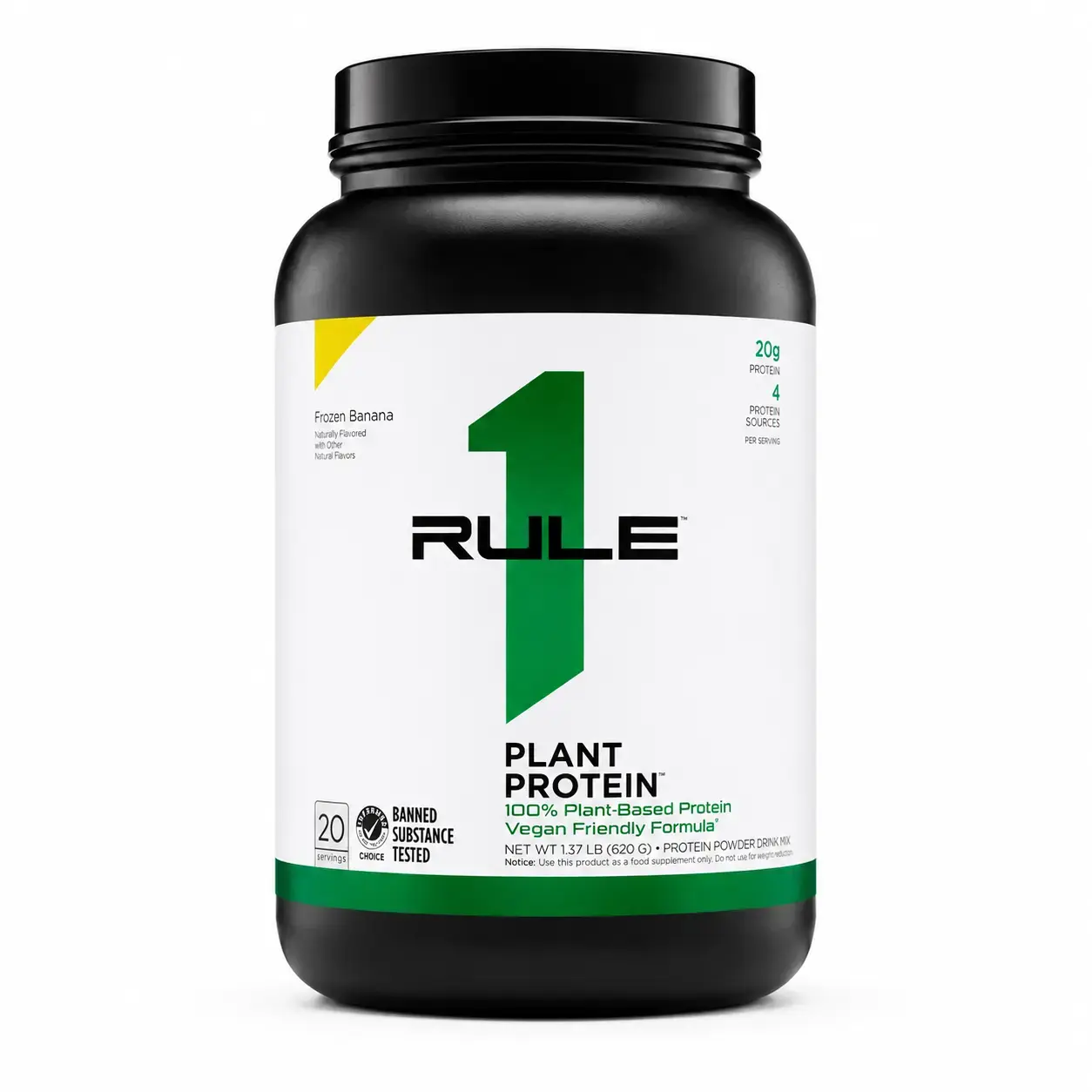 O‘simlik proteini Plant Protein Rule1 (Frozen Banana) 620 g (20 srv)