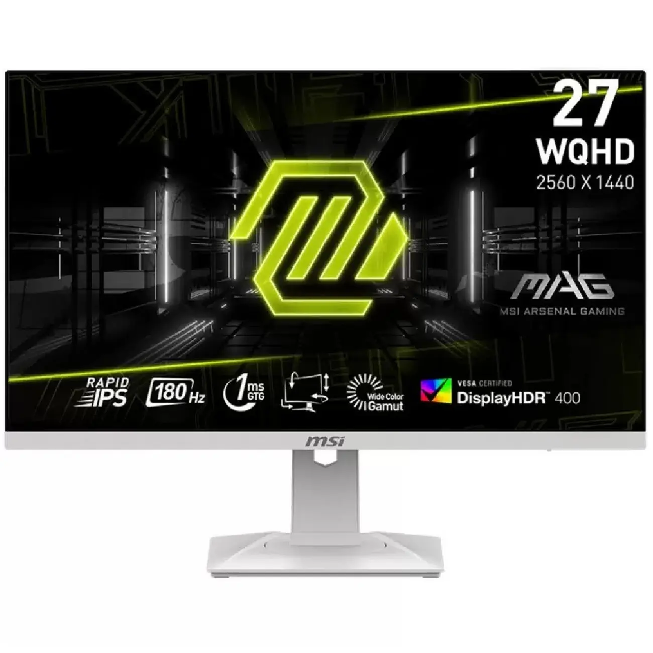 Монитор MSI - 27” MAG 274QRFW Gaming, IPS, 1mc, 180hz, WQHD (2560x1440), HDMI+DP, White
