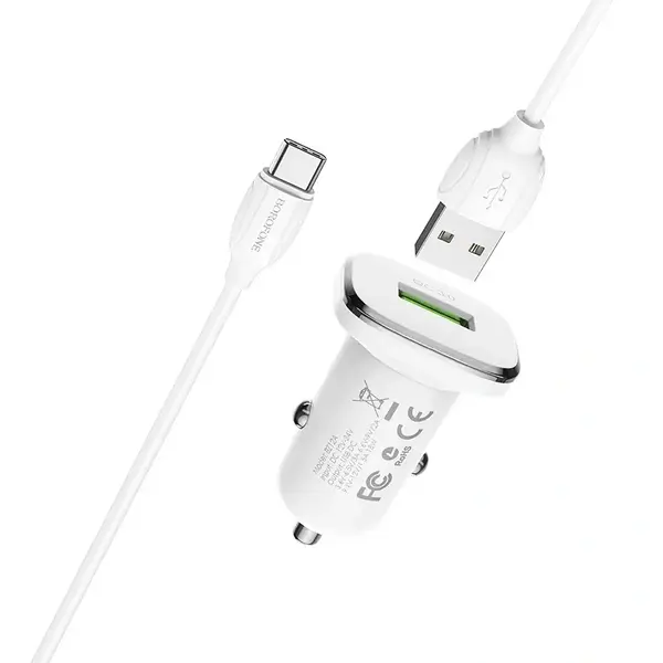 Автомобильное зарядное устройство Borofone BZ12A Type-C  Car Charger