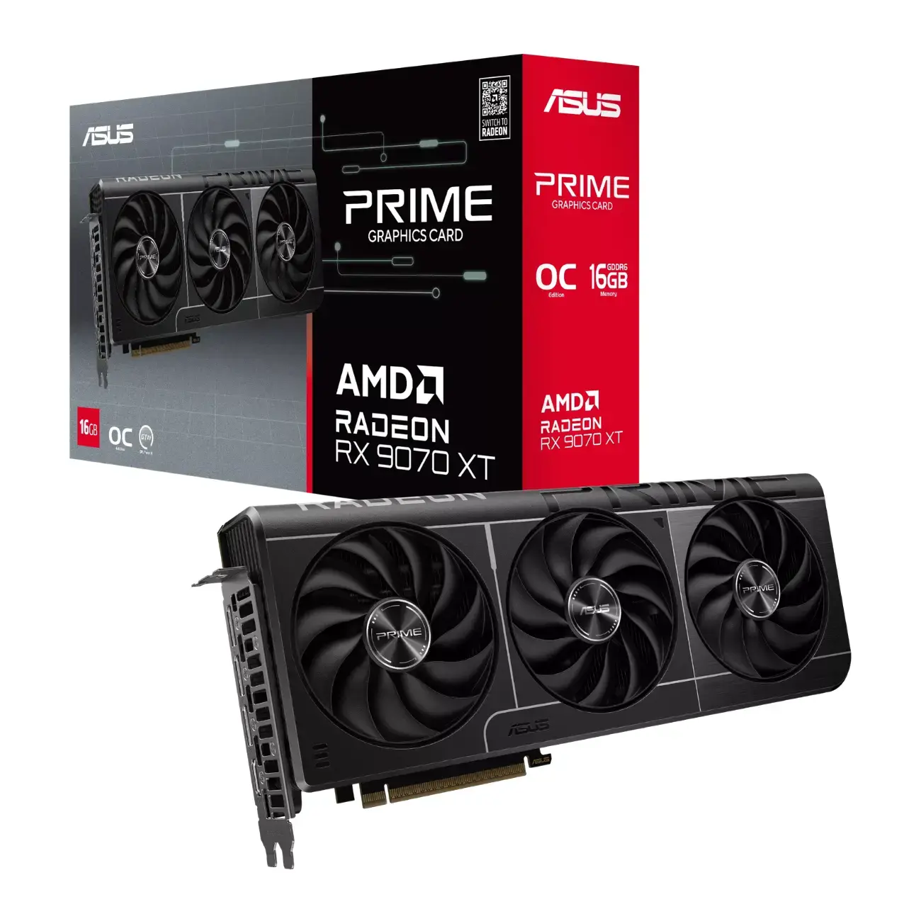Видеокарта ASUS - 16GB Radeon RX9070XT Prime OC Edition GDDR6 (90YV0L71-M0NA00)