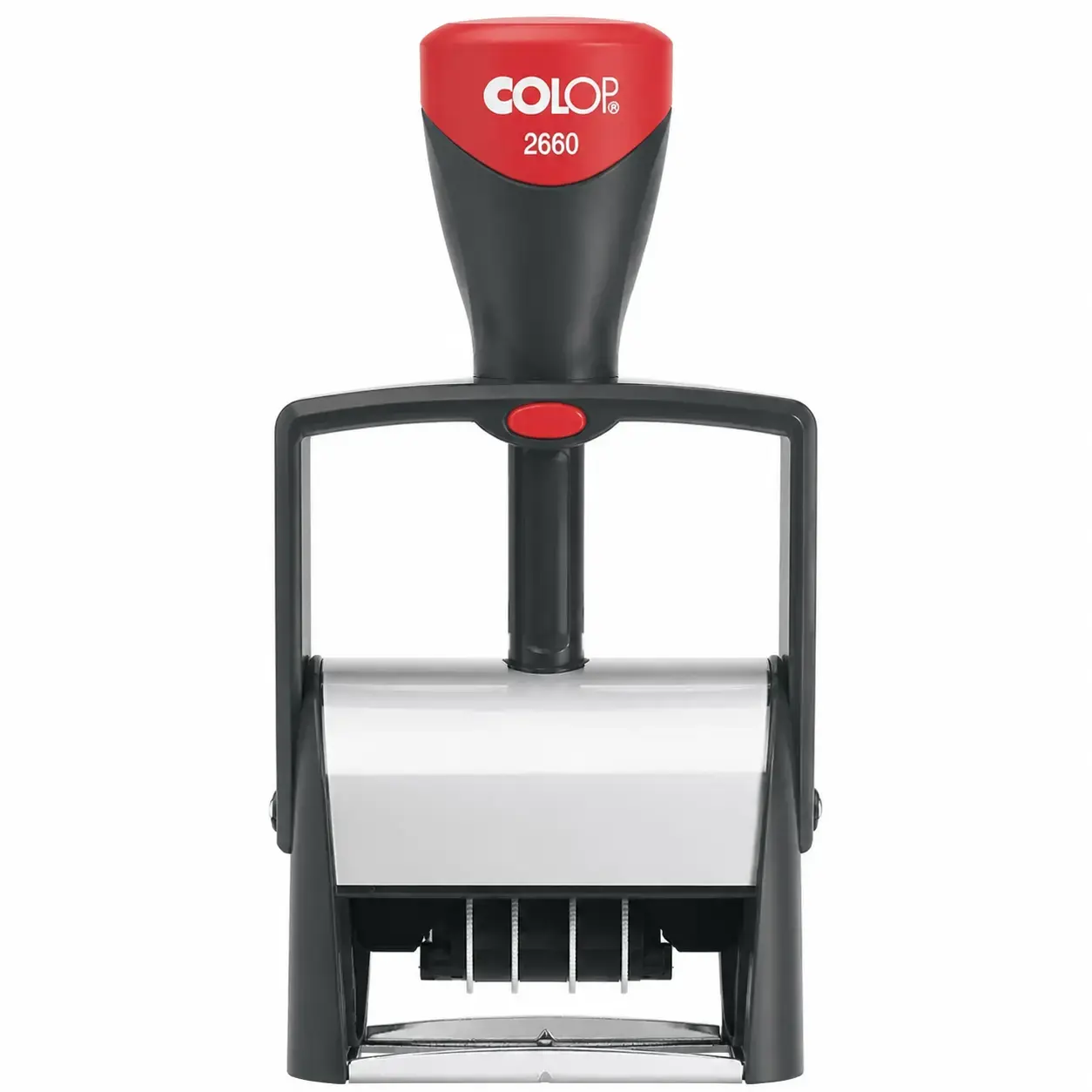 Colop 2660 D04 sana shtampi (6 qator matn, 58×37 mm iz qoldirish o‘lchami, qora-ko‘k)