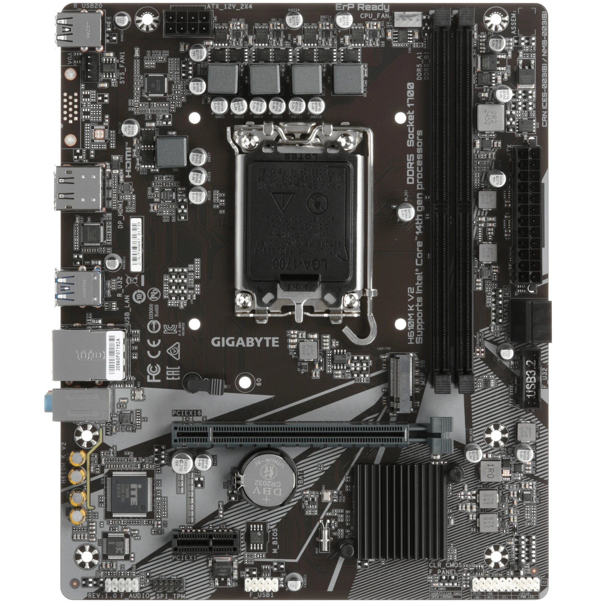 Материнская плата Gigabyte H610M K V2 DDR5 LGA1700