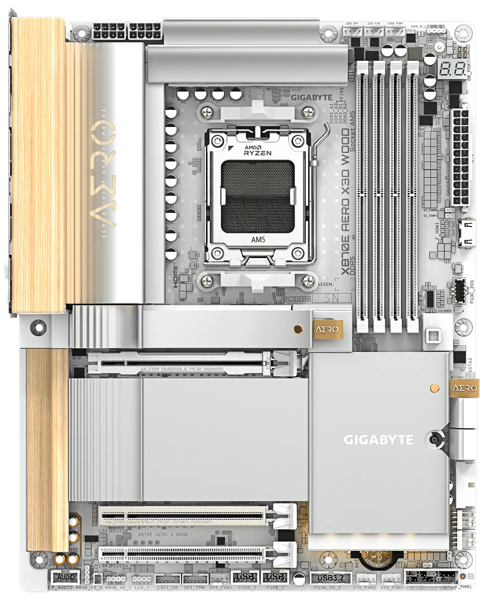 Материнская плата Gigabyte AMD AM5 X870E AERO X WOOD DDR5