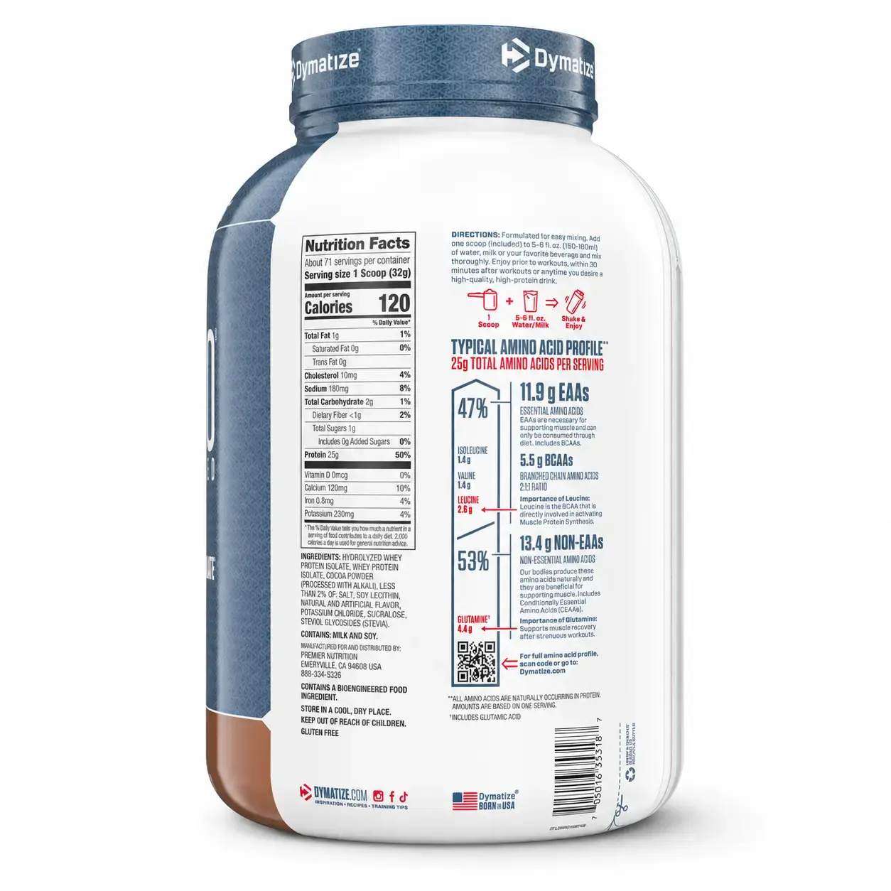 Protein kukuni Dymatize ISO100 Hydrolyzed Whey Protein Isolate Gourmet Chocolate 2.3 kg (5 lb)
