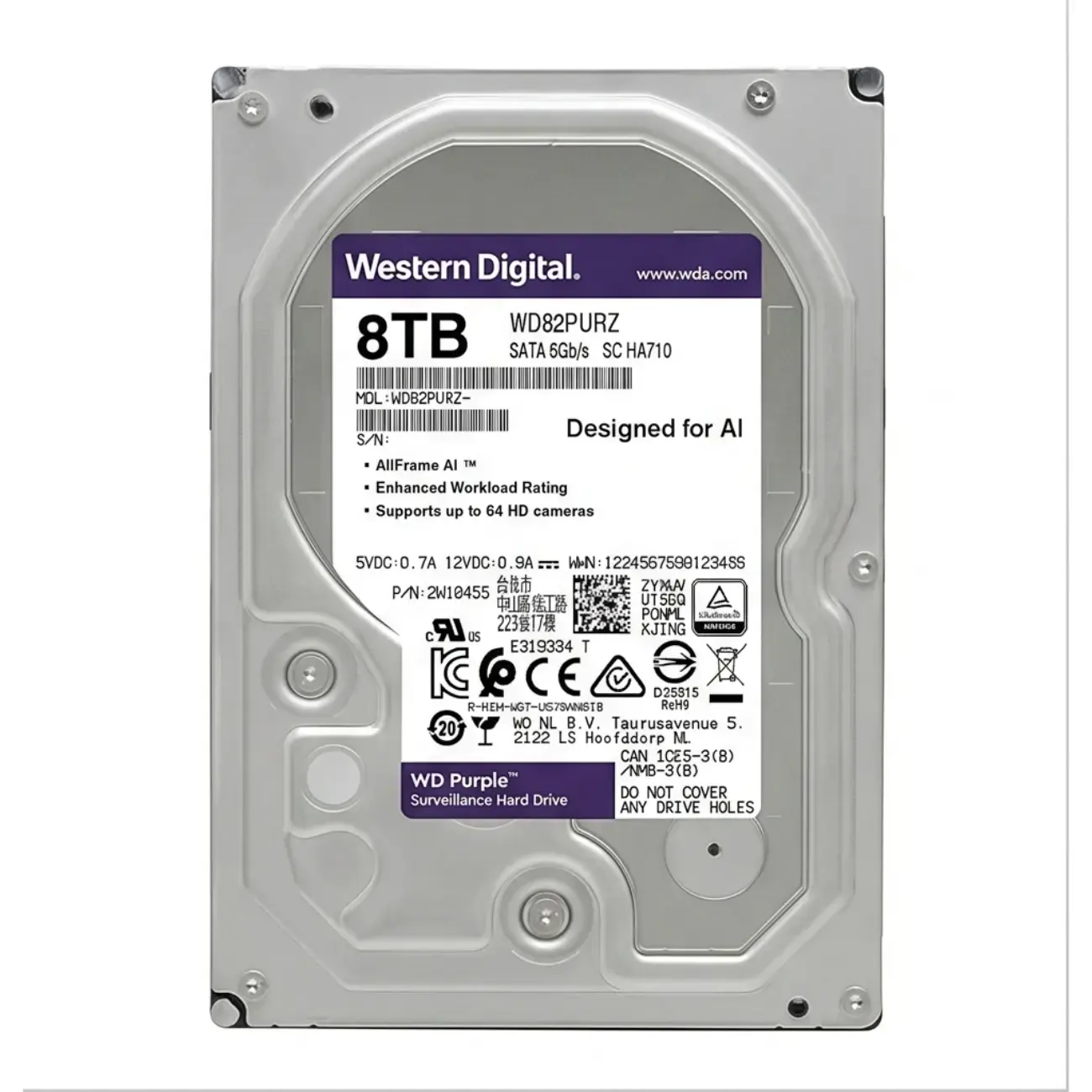 Qattiq disk Hikvision DS WD82PURX-78 (Original) HDD-8tb