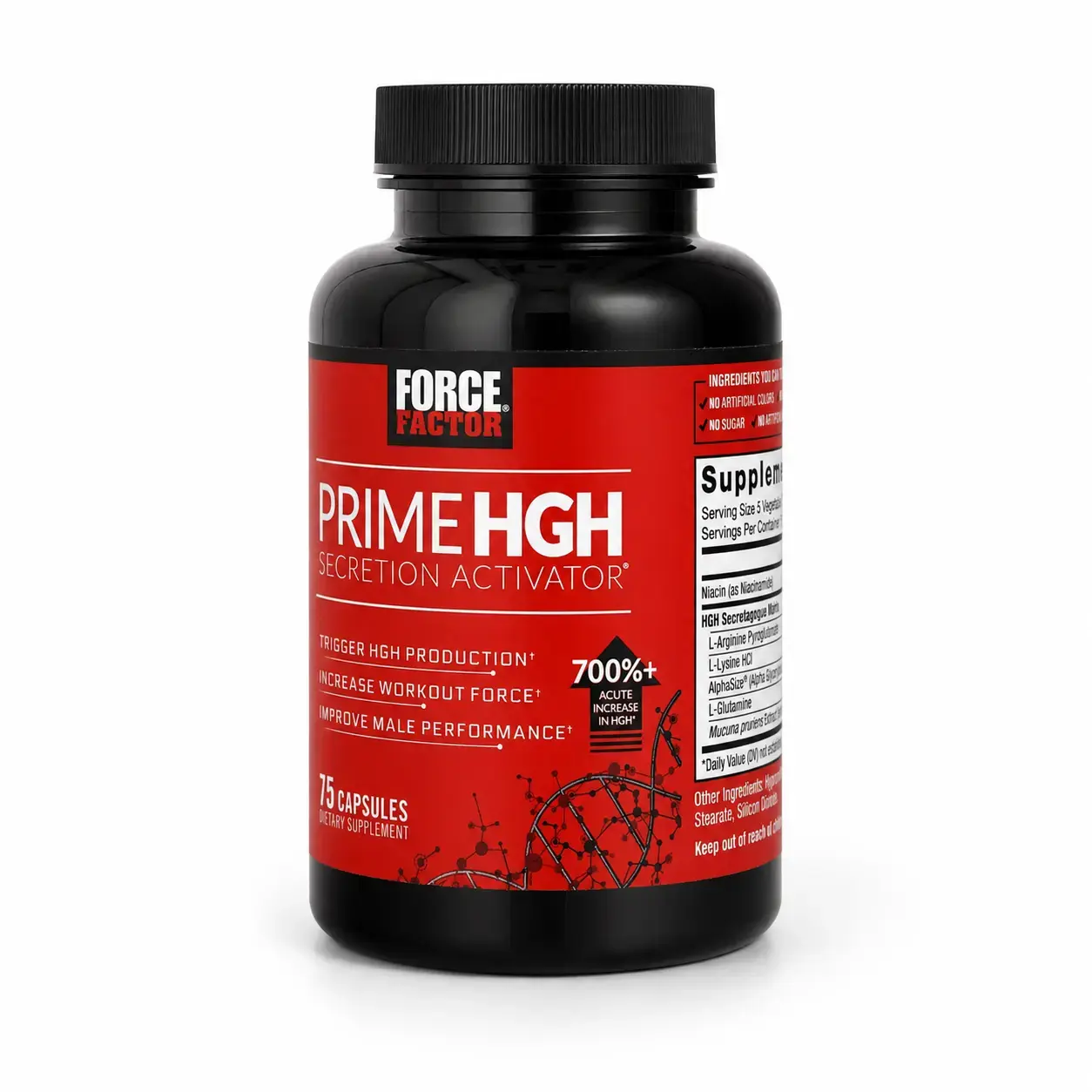 O‘sish gormoni ajralishini qo‘llab-quvvatlovchi Prime HGH Force Factor 75 Caps