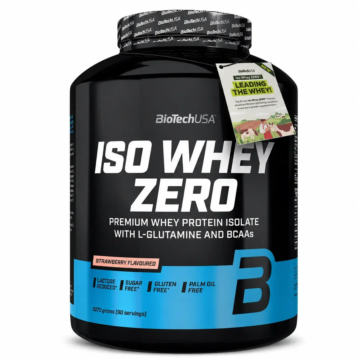 Zardob proteini izolyati ISO WHEY ZERO BLACK BioTechUSA (STRAWBERRY) 2270 G (75 SRV)