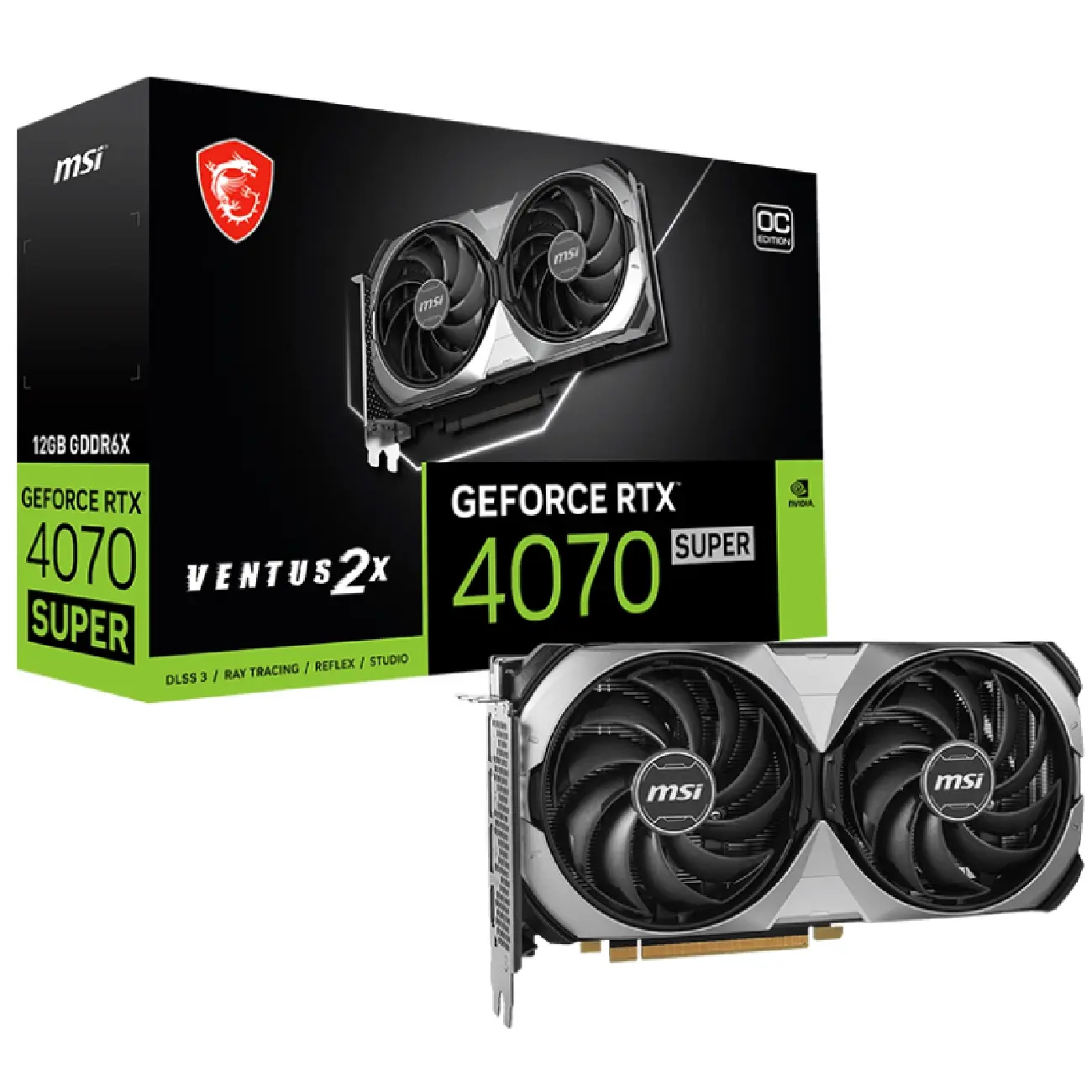 Видеокарта MSI - 12GB GeForce RTX4070 SUPER VENTUS 2X OC