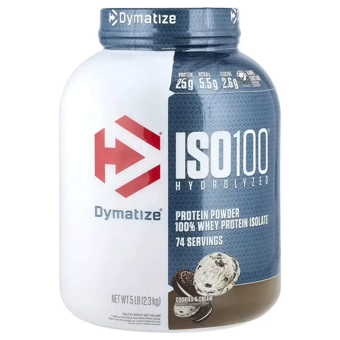 Сывороточный изолят Dymatize ISO100 Hydrolyzed (Cookies & Cream) 5 lb (2.3 кг)
