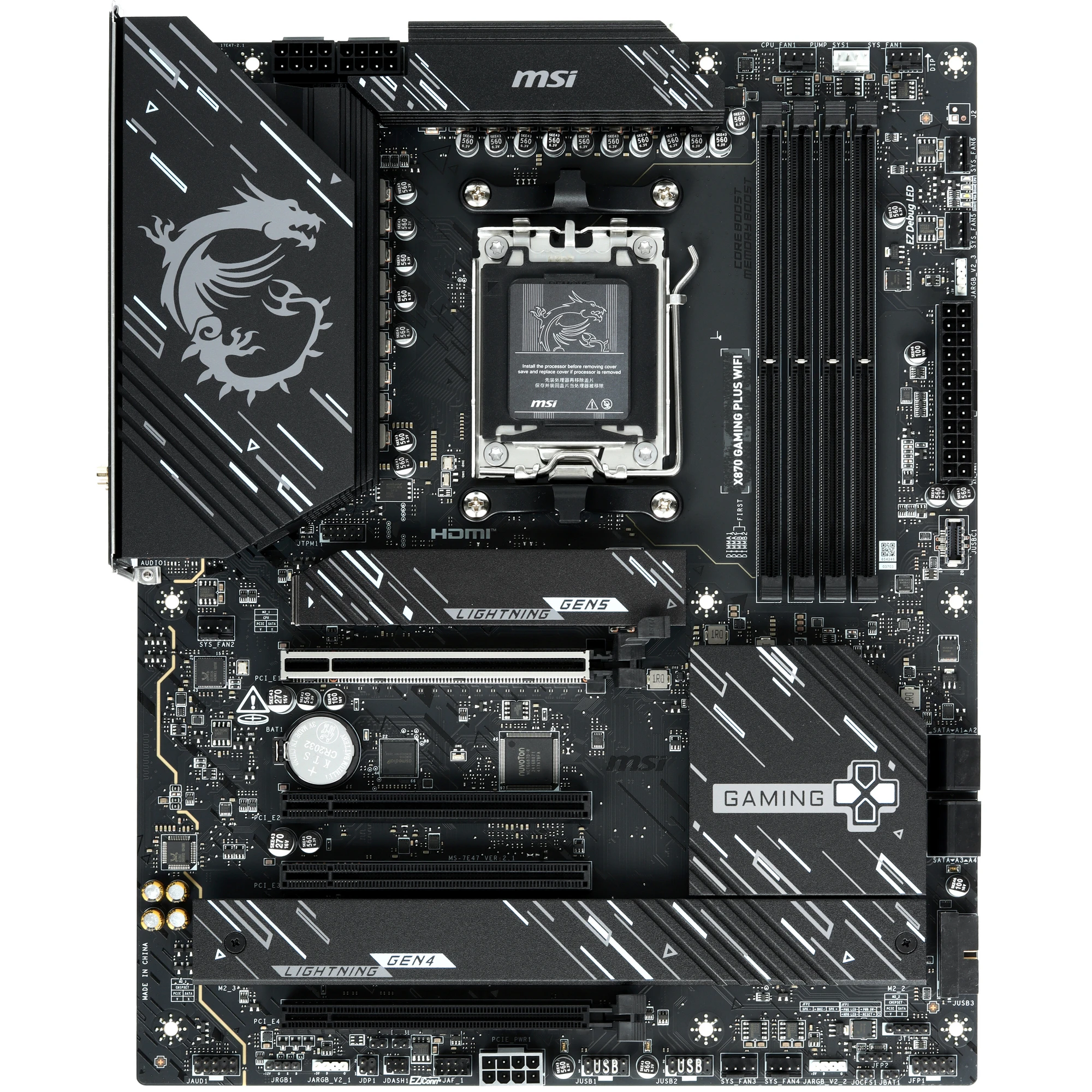 Материнская плата MSI AMD AM5 X870 GAMING PLUS WIFI DDR5