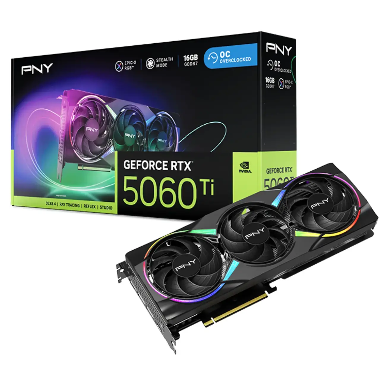 Видеокарта PNY - 16GB GeForce RTX5060Ti GDDR7 128bit DP HDMI (VCG5060T16DFXB1-O)