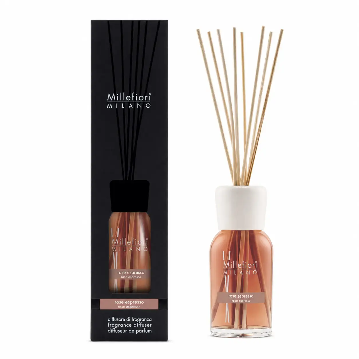 Tayoqchali diffuzor MILLEFIORI Rose Espresso 100 ml