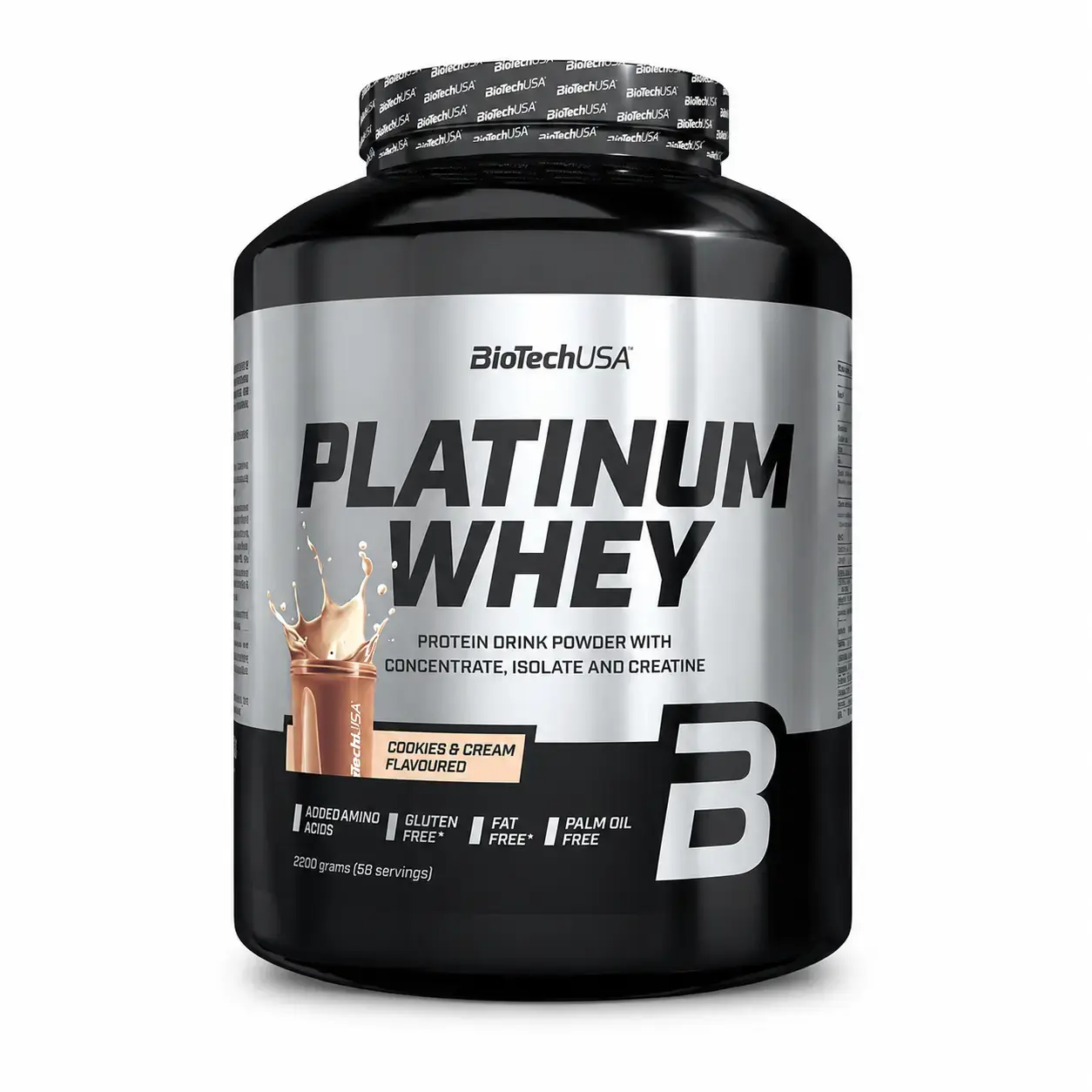 Сывороточный протеин Platinum Whey BioTechUSA (Cookies & Cream) 2000 g (88 serv)