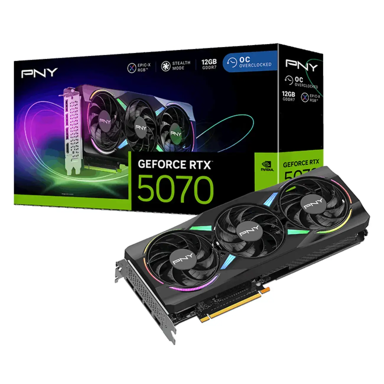 Видеокарта PNY - 12GB GeForce RTX5070 GDDR7 192bit DP HDMI (VCG507012TFXPB1)