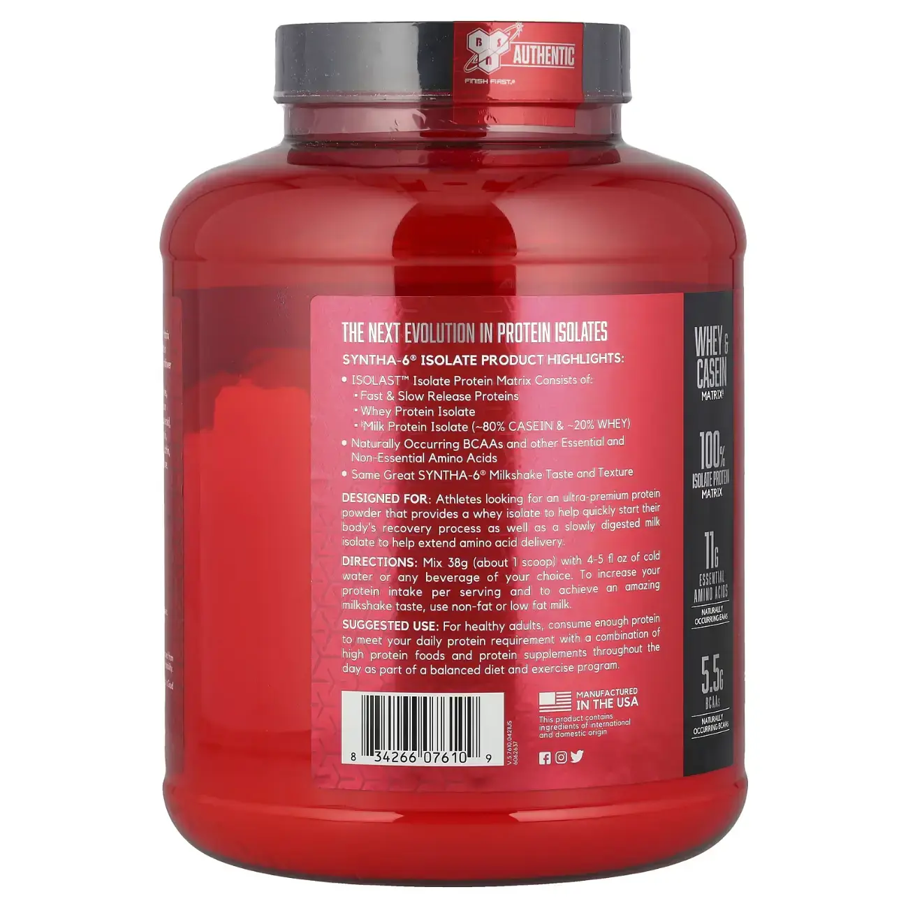 Protein aralashmasi Syntha-6 Isolate BSN (Vanilla Ice Cream) 4.02 lb (1.82 kg)