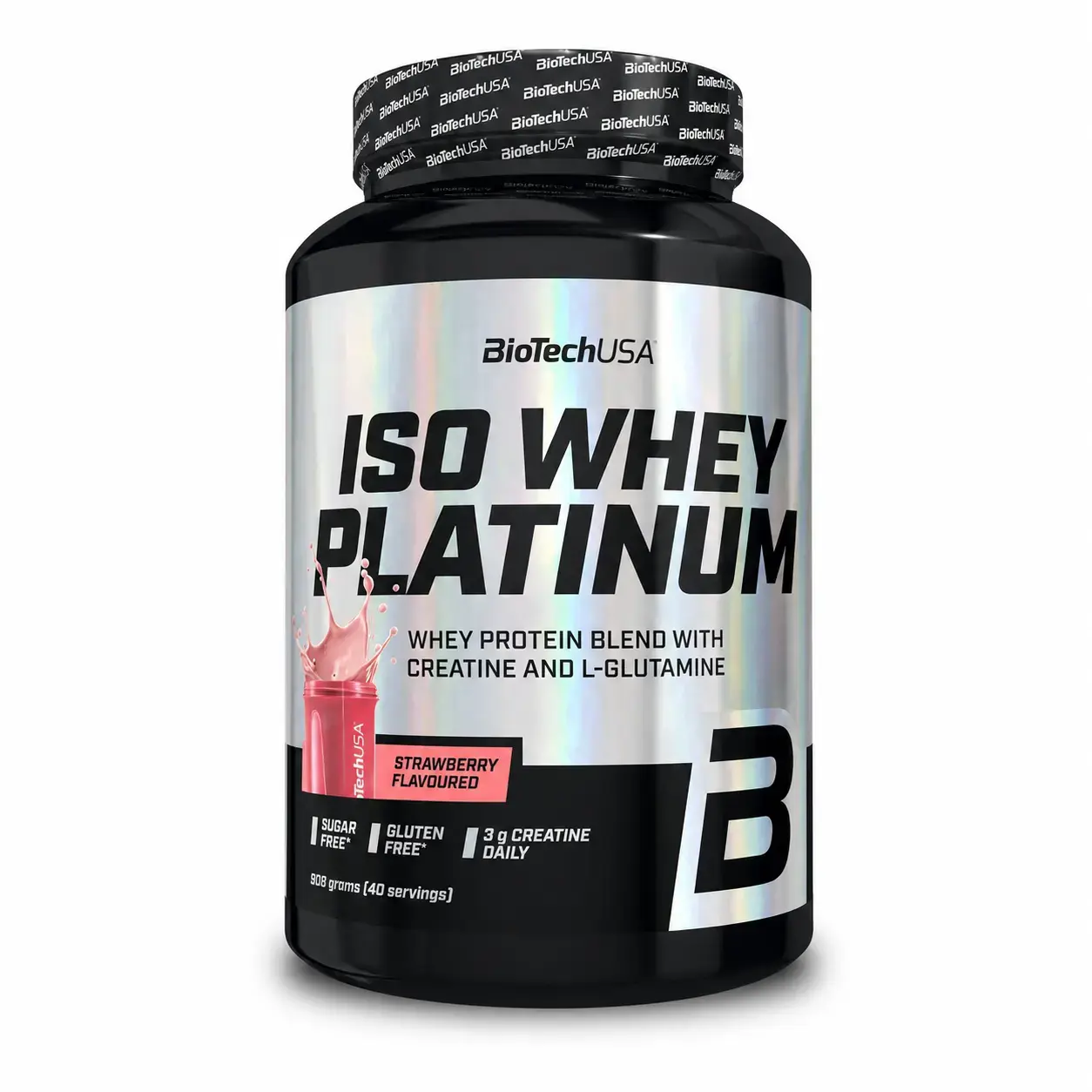 Zardobli protein izolati Iso Whey Platinum BioTechUSA (Strawberry) 908 g