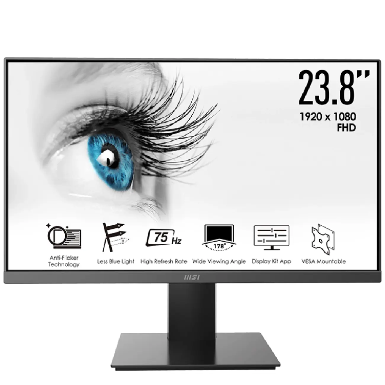 Монитор MSI - 24” PRO MP241X, VA, 4mc, 75hz, FHD (1920x1080), HDMI+VGA, Black