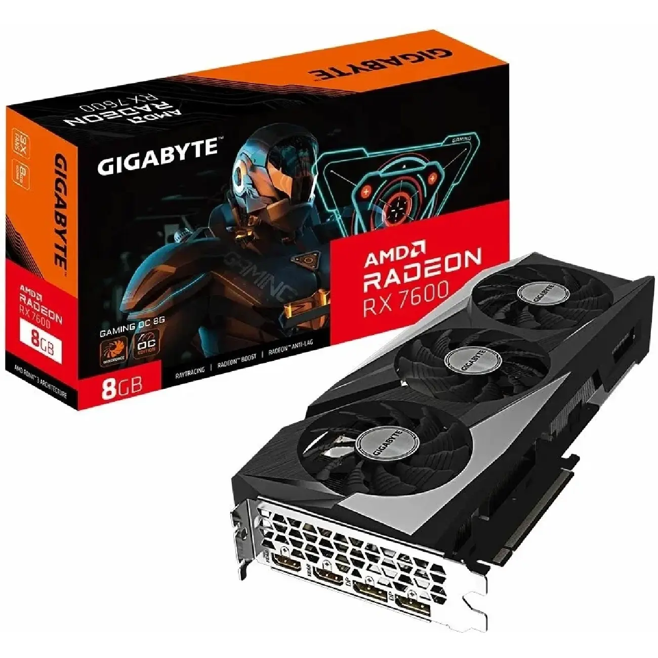 Видеокарта Gigabyte - 8GB ATI Radeon RX7600 GAMING OC